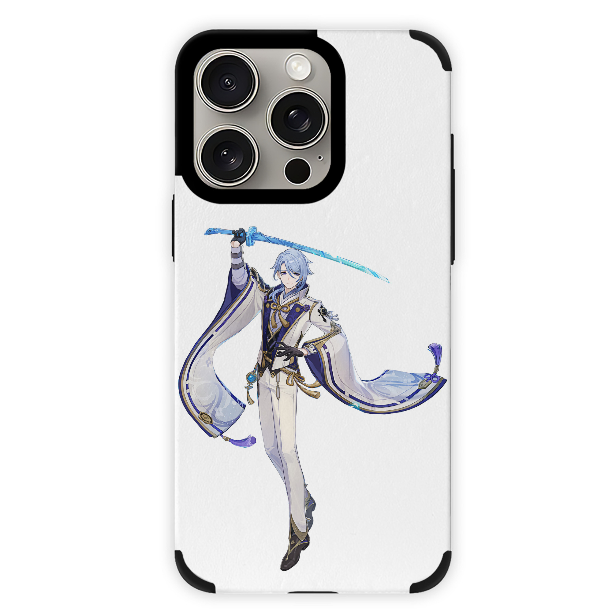 げんし神 神里綾人 かみさとあやと genshin Kamisato Ayato 【iPhone15ProMax対応】 PUレザー スマホケース 耐衝撃＆黄変防止