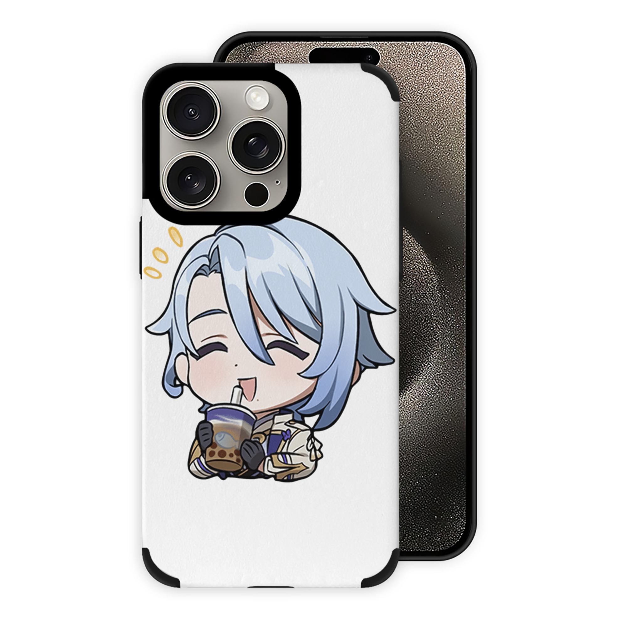 げんし神 神里綾人 かみさとあやと genshin Kamisato Ayato 【iPhone15ProMax対応】 PUレザー スマホケース 耐衝撃＆黄変防止