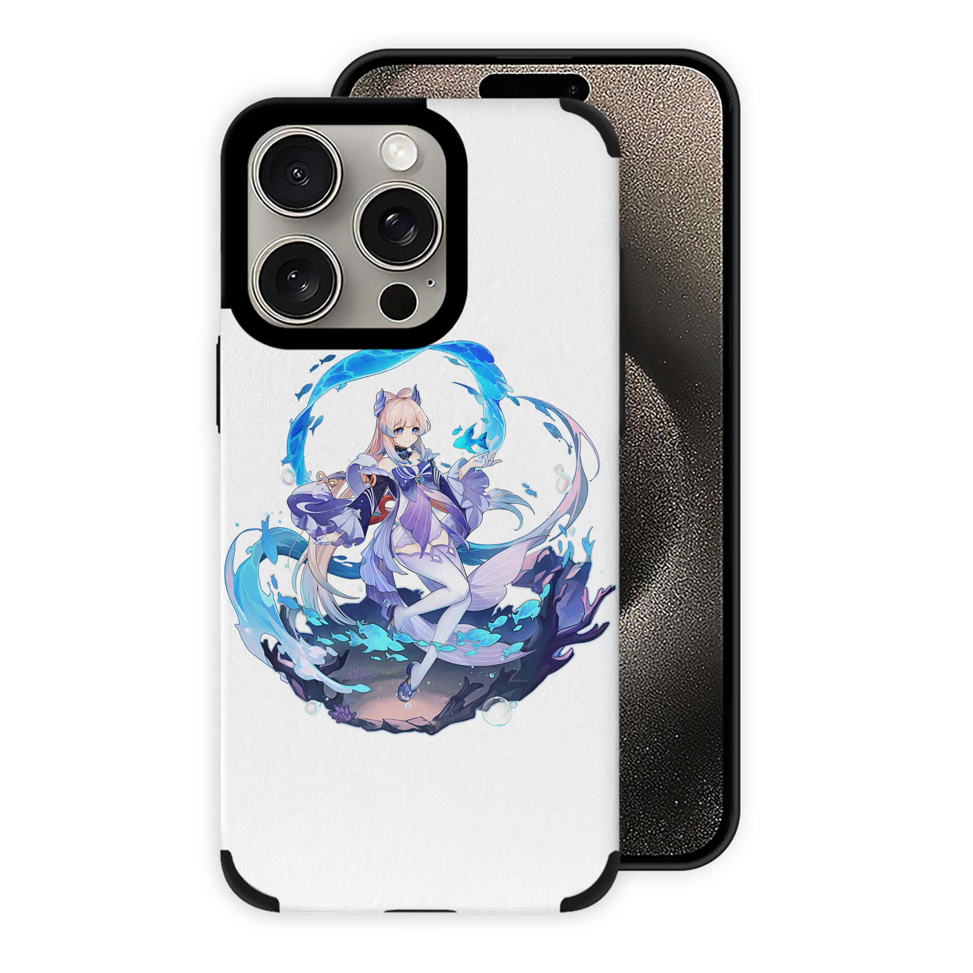 げんし神 珊瑚宮心海 サンゴノミヤ・ココミ genshin Sangonomiya Kokomi 【iPhone15ProMax対応】 PUレザー スマホケース 耐衝撃＆黄変防止