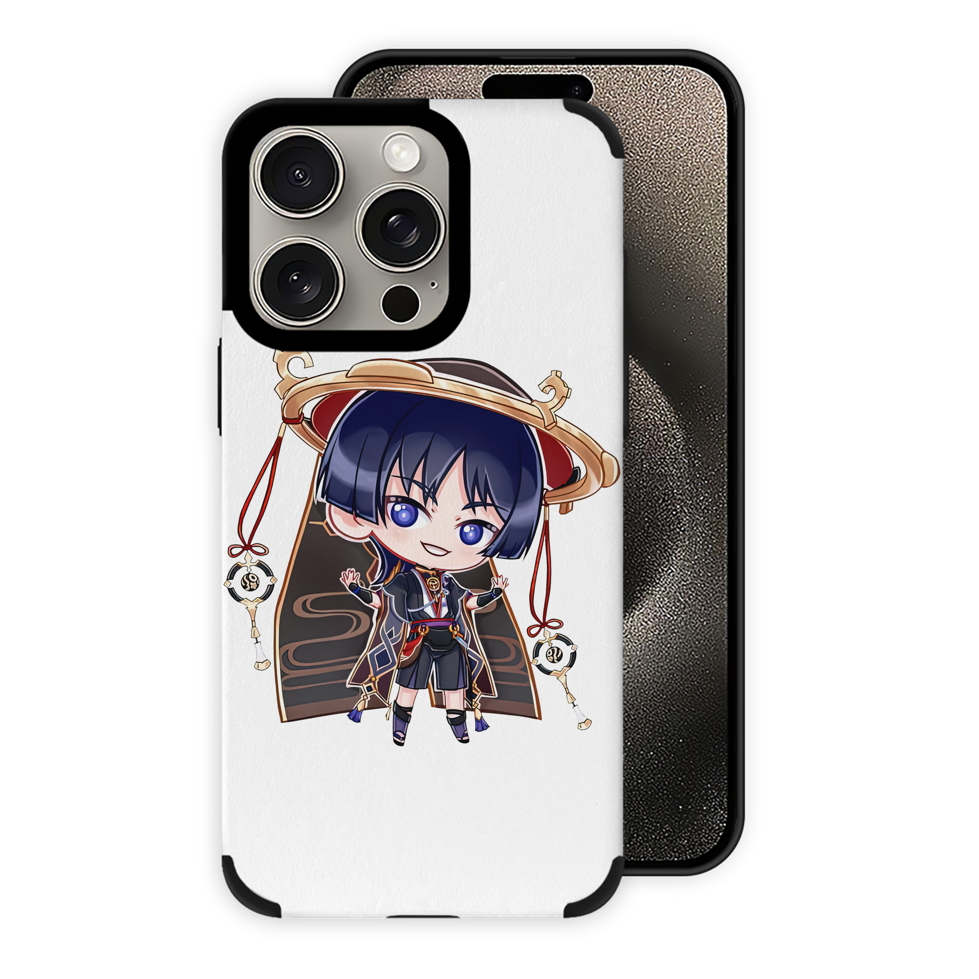 げんし神 さんペい genshin Sanpei 【iPhone15ProMax対応】 PUレザー スマホケース 耐衝撃＆黄変防止