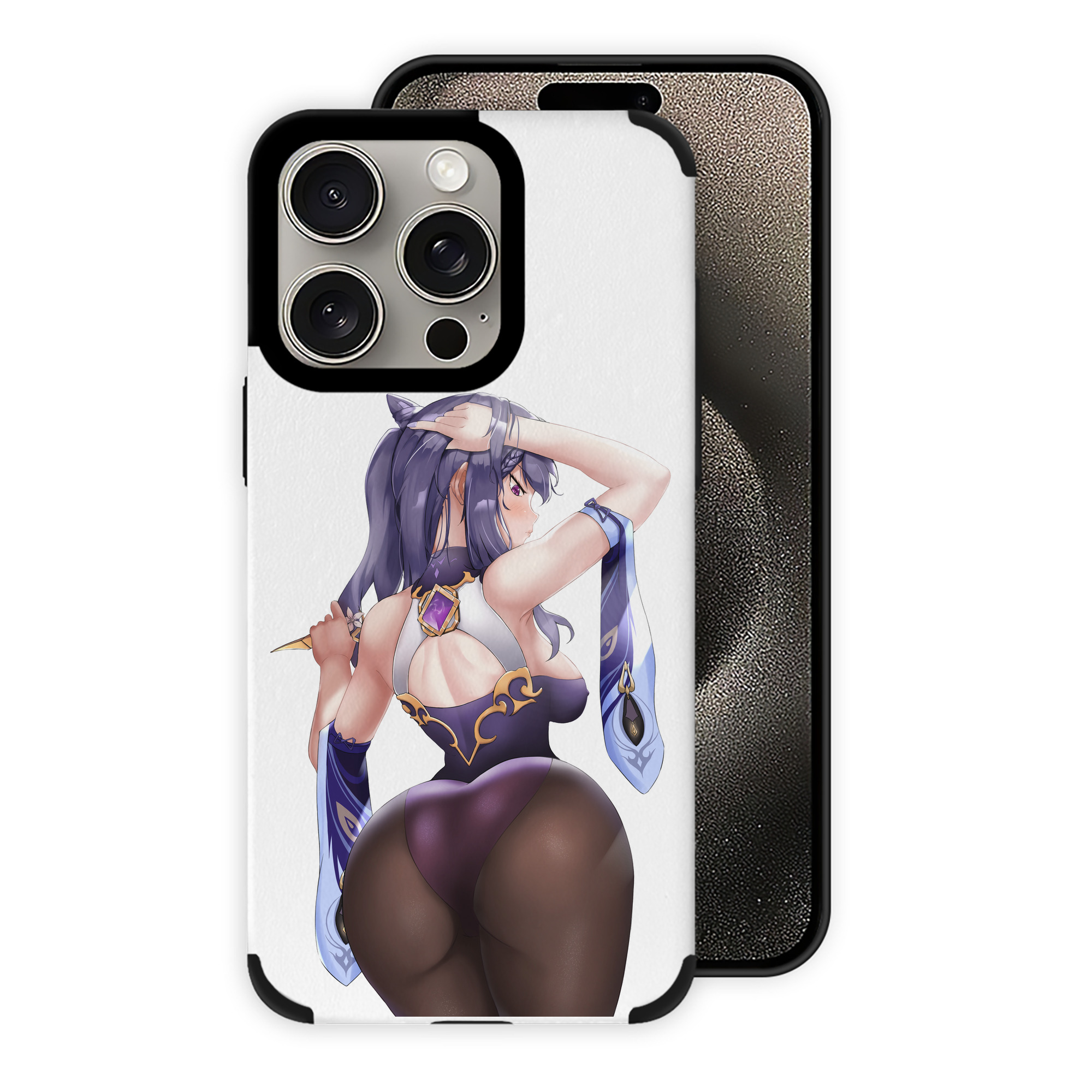 げんし神 刻晴 こくせい genshin Kokusei 【iPhone15ProMax対応】 PUレザー スマホケース 耐衝撃＆黄変防止