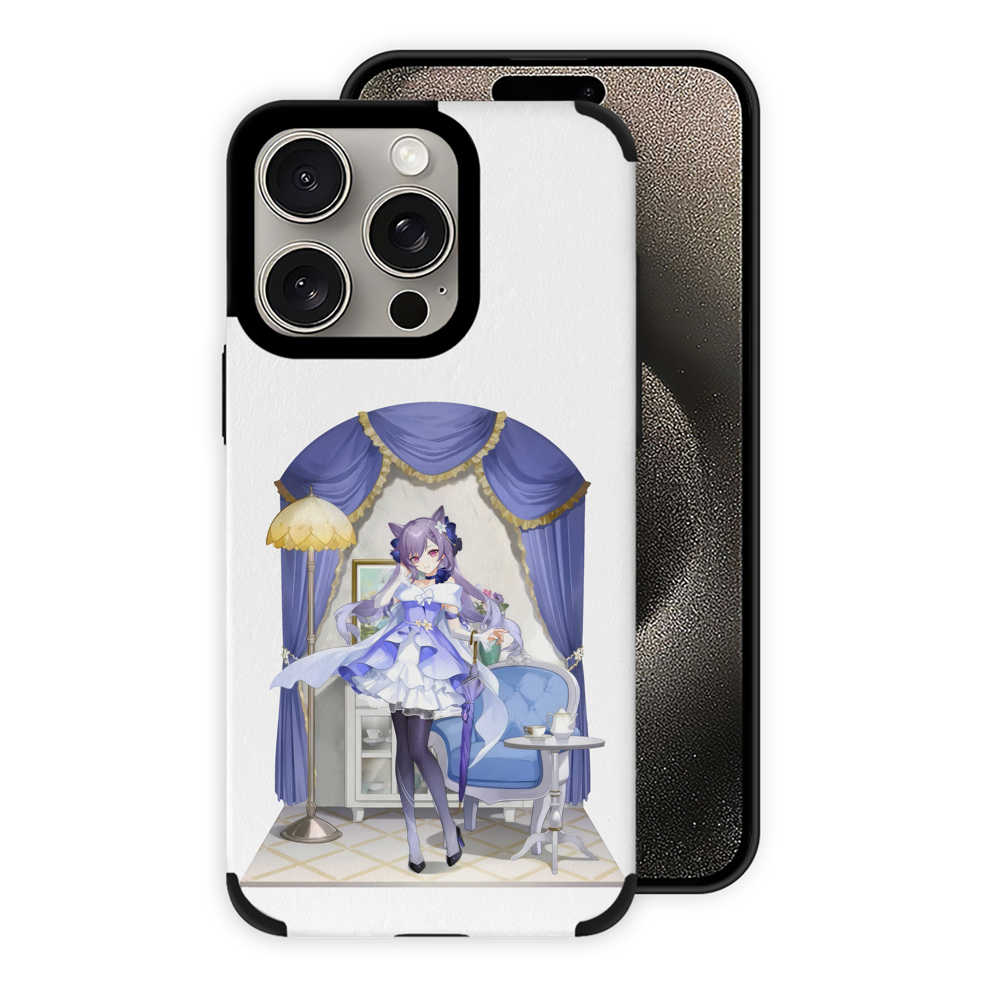 げんし神 刻晴 こくせい genshin Kokusei 【iPhone15ProMax対応】 PUレザー スマホケース 耐衝撃＆黄変防止