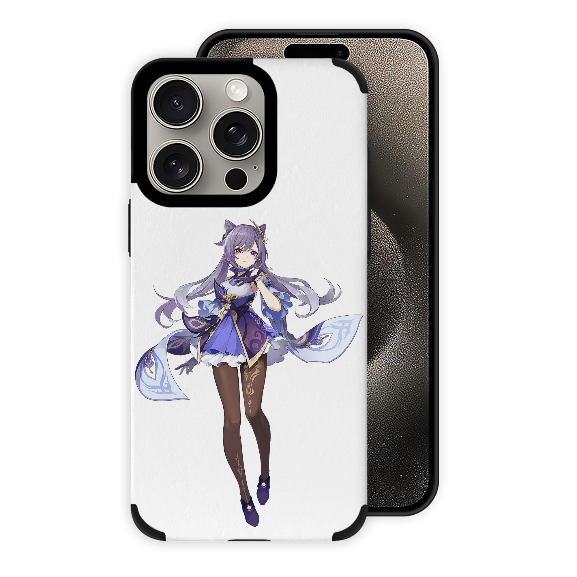 げんし神 刻晴 こくせい genshin Kokusei 【iPhone15ProMax対応】 PUレザー スマホケース 耐衝撃＆黄変防止