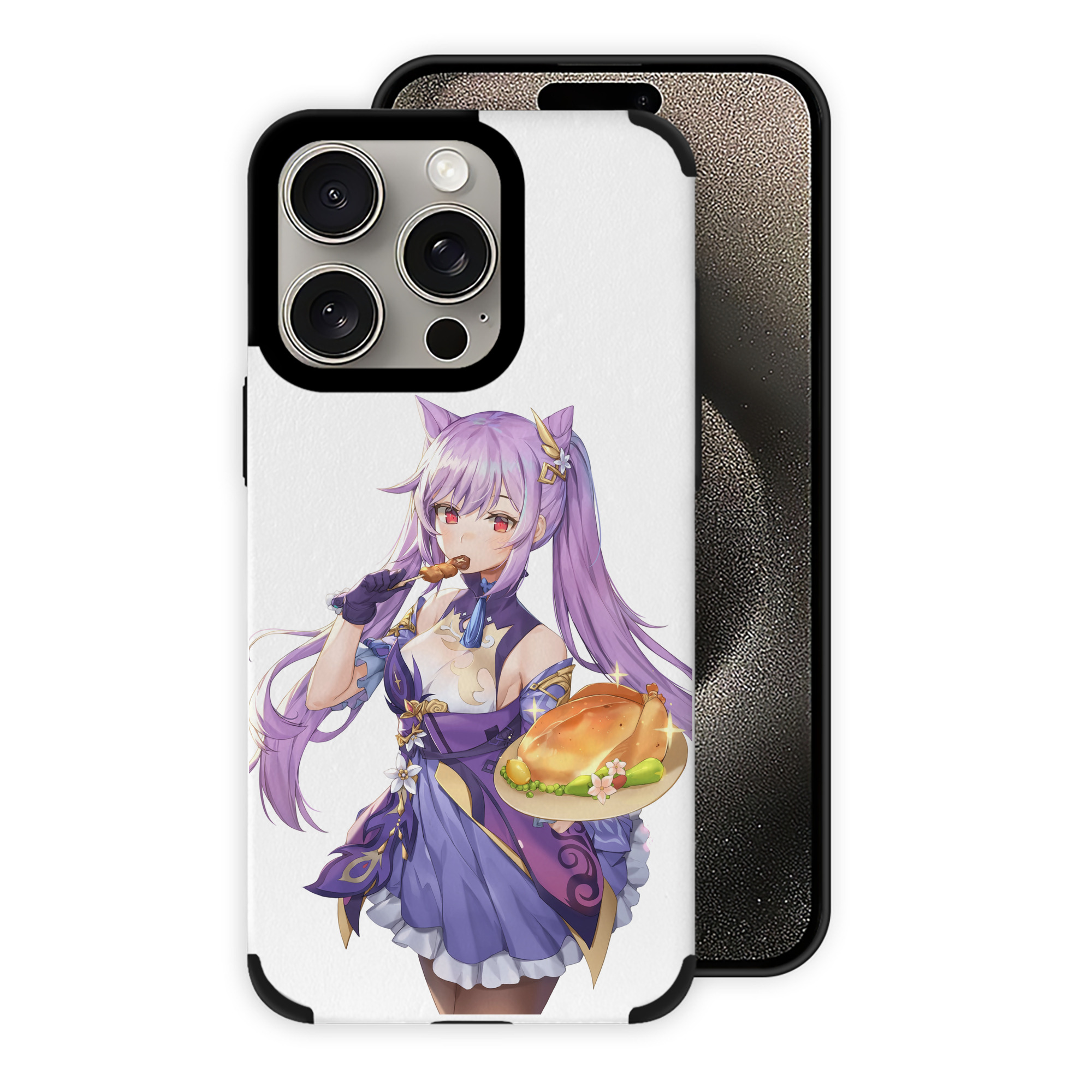 げんし神 刻晴 こくせい genshin Kokusei 【iPhone15ProMax対応】 PUレザー スマホケース 耐衝撃＆黄変防止