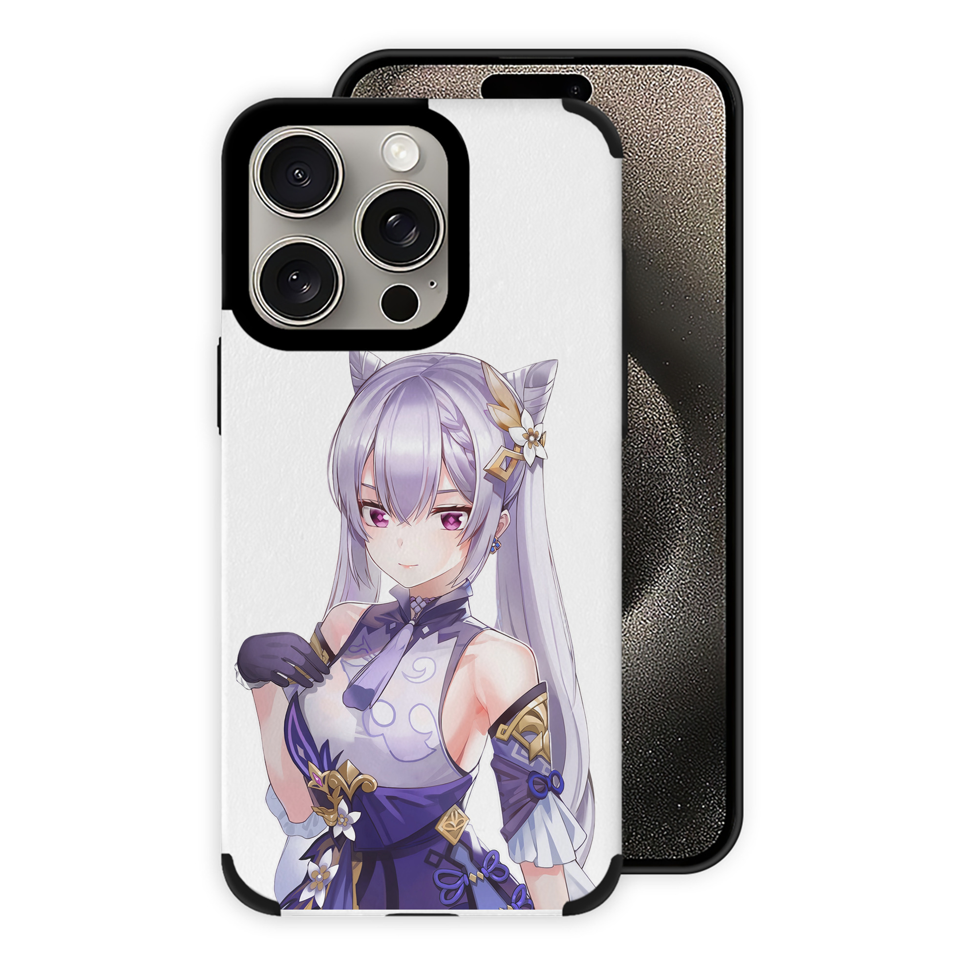 げんし神 刻晴 こくせい genshin Kokusei 【iPhone15ProMax対応】 PUレザー スマホケース 耐衝撃＆黄変防止