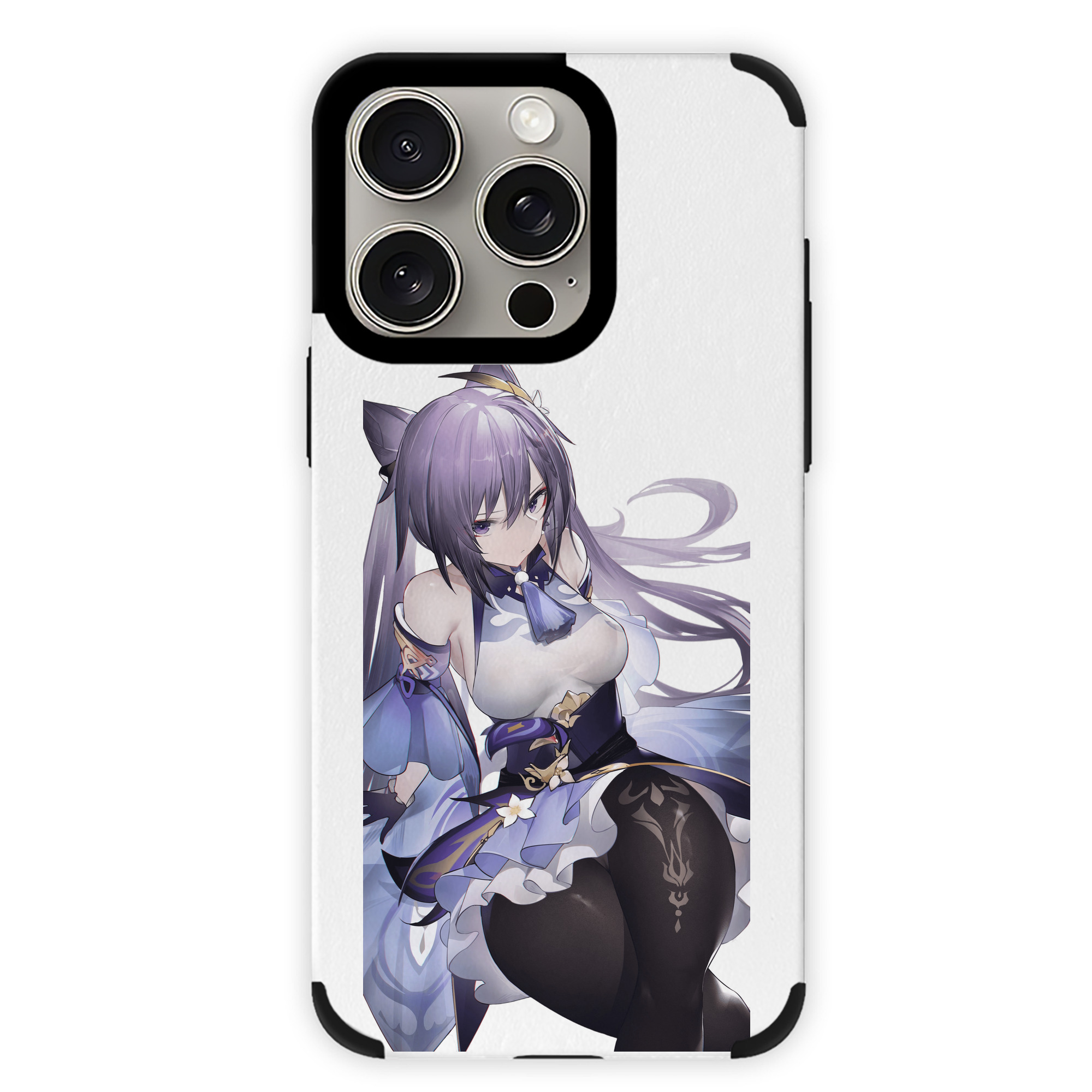 げんし神 刻晴 こくせい genshin Kokusei 【iPhone15ProMax対応】 PUレザー スマホケース 耐衝撃＆黄変防止