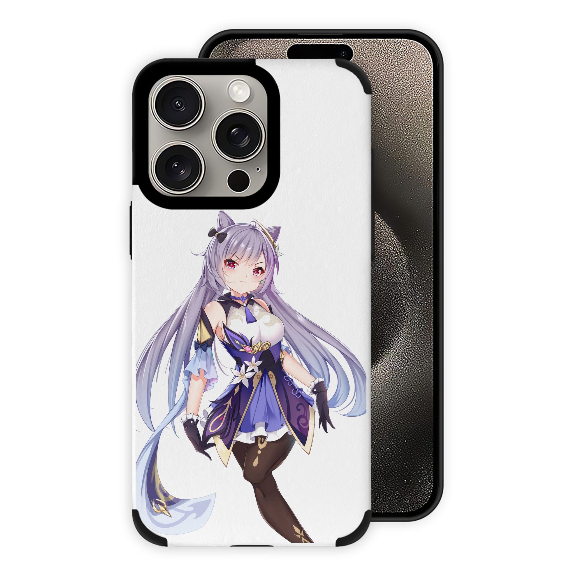 げんし神 刻晴 こくせい genshin Kokusei 【iPhone15ProMax対応】 PUレザー スマホケース 耐衝撃＆黄変防止