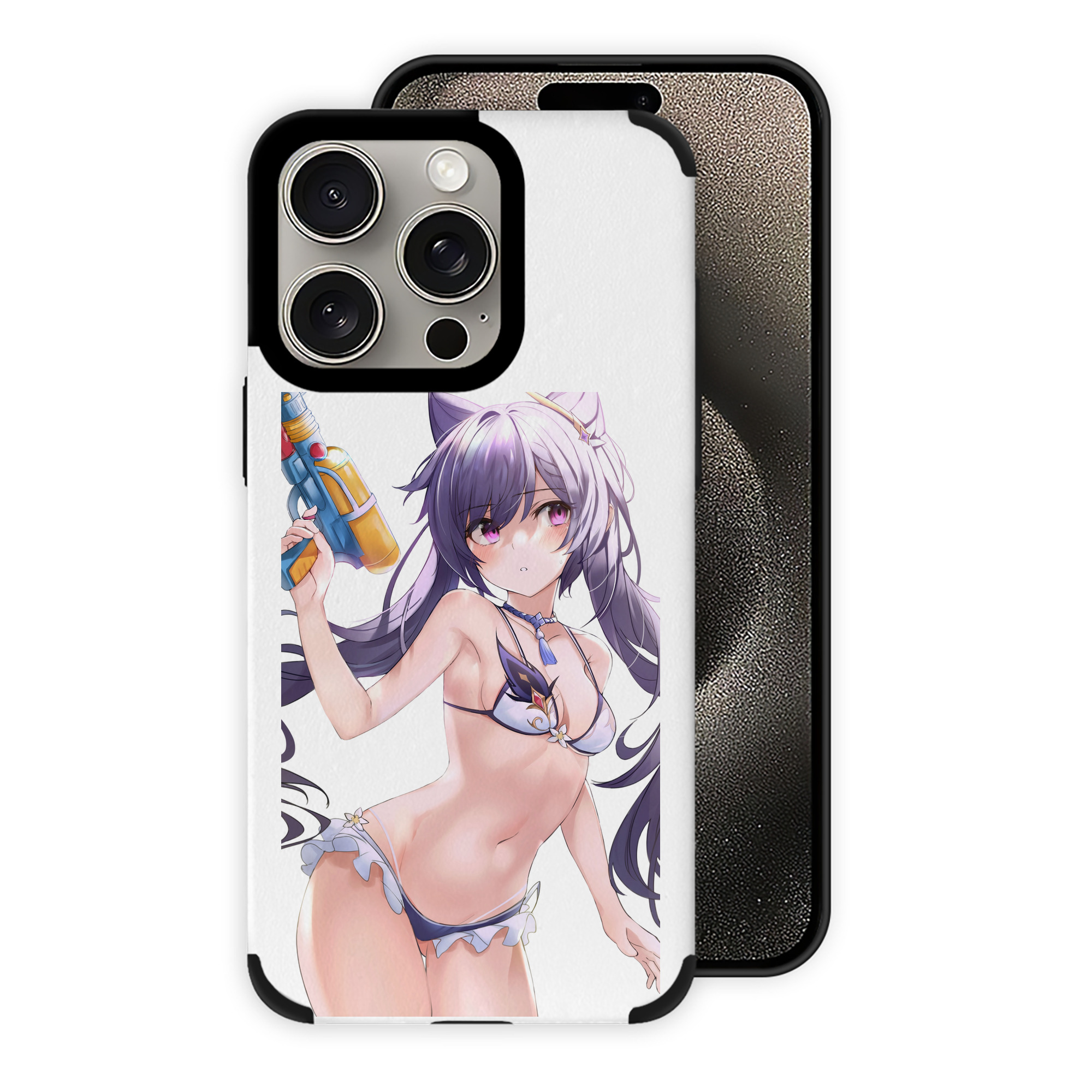 げんし神 刻晴 こくせい genshin Kokusei 【iPhone15ProMax対応】 PUレザー スマホケース 耐衝撃＆黄変防止
