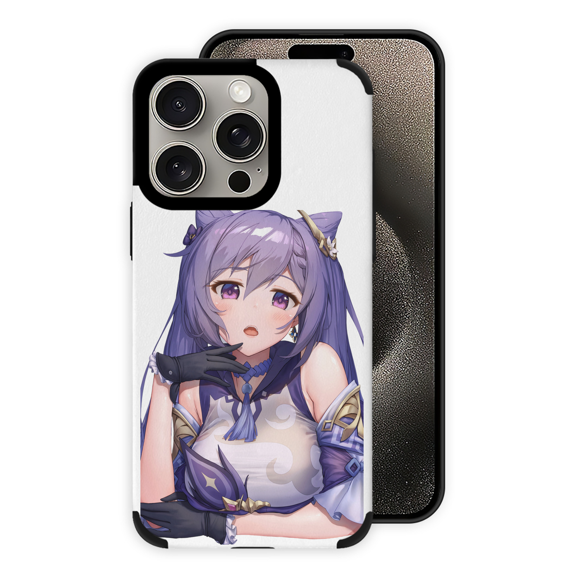 げんし神 刻晴 こくせい genshin Kokusei 【iPhone15ProMax対応】 PUレザー スマホケース 耐衝撃＆黄変防止