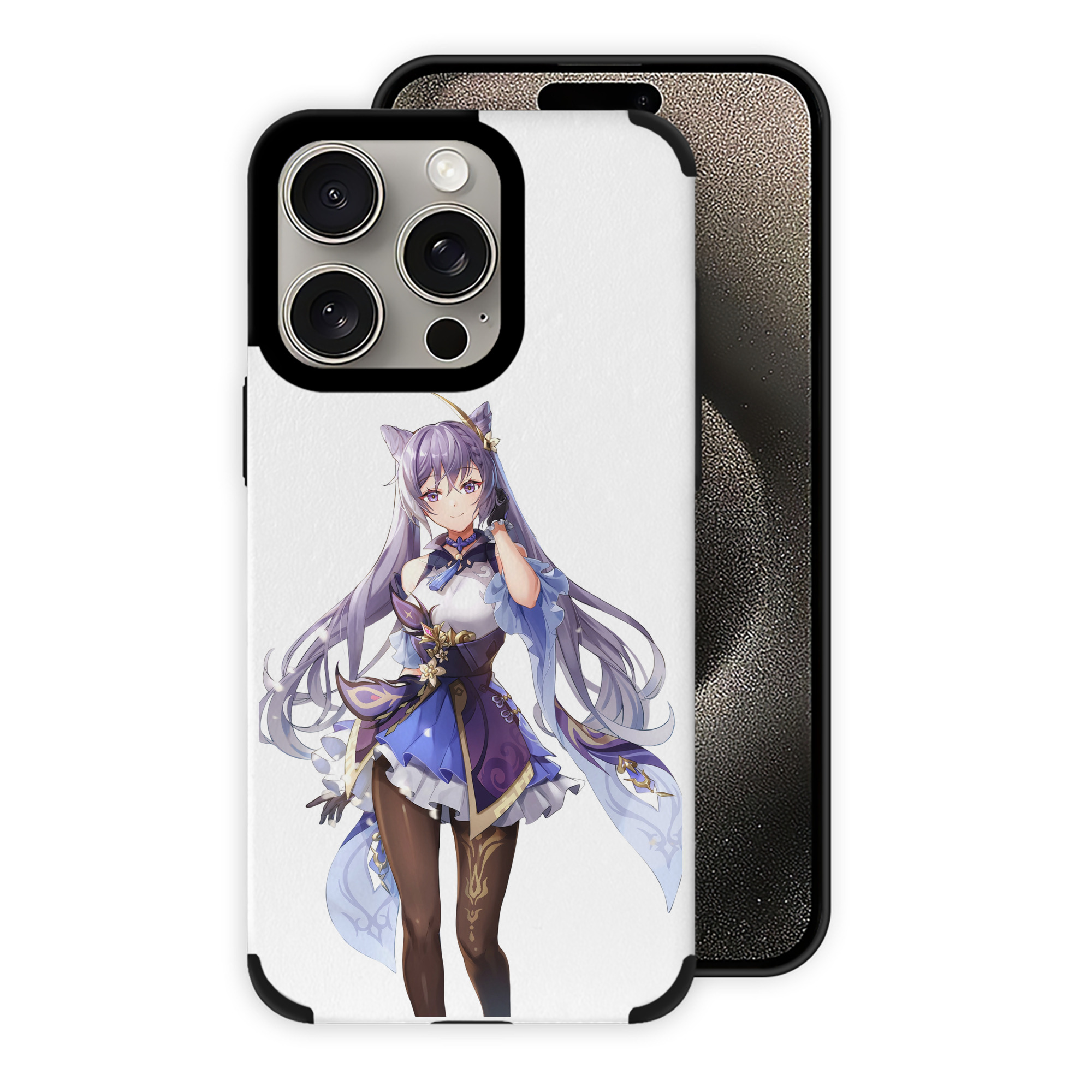 げんし神 刻晴 こくせい genshin Kokusei 【iPhone15ProMax対応】 PUレザー スマホケース 耐衝撃＆黄変防止