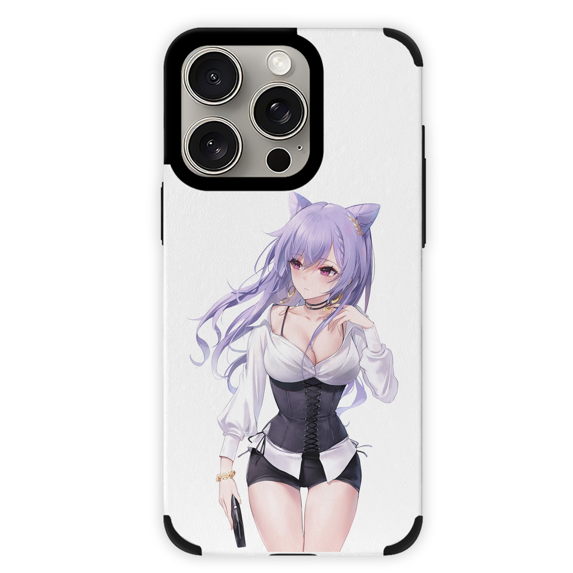 げんし神 刻晴 こくせい genshin Kokusei 【iPhone15ProMax対応】 PUレザー スマホケース 耐衝撃＆黄変防止