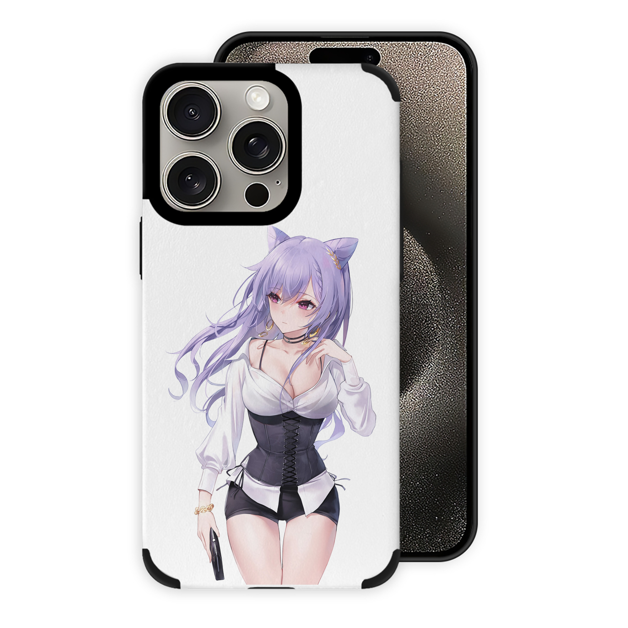 げんし神 刻晴 こくせい genshin Kokusei 【iPhone15ProMax対応】 PUレザー スマホケース 耐衝撃＆黄変防止