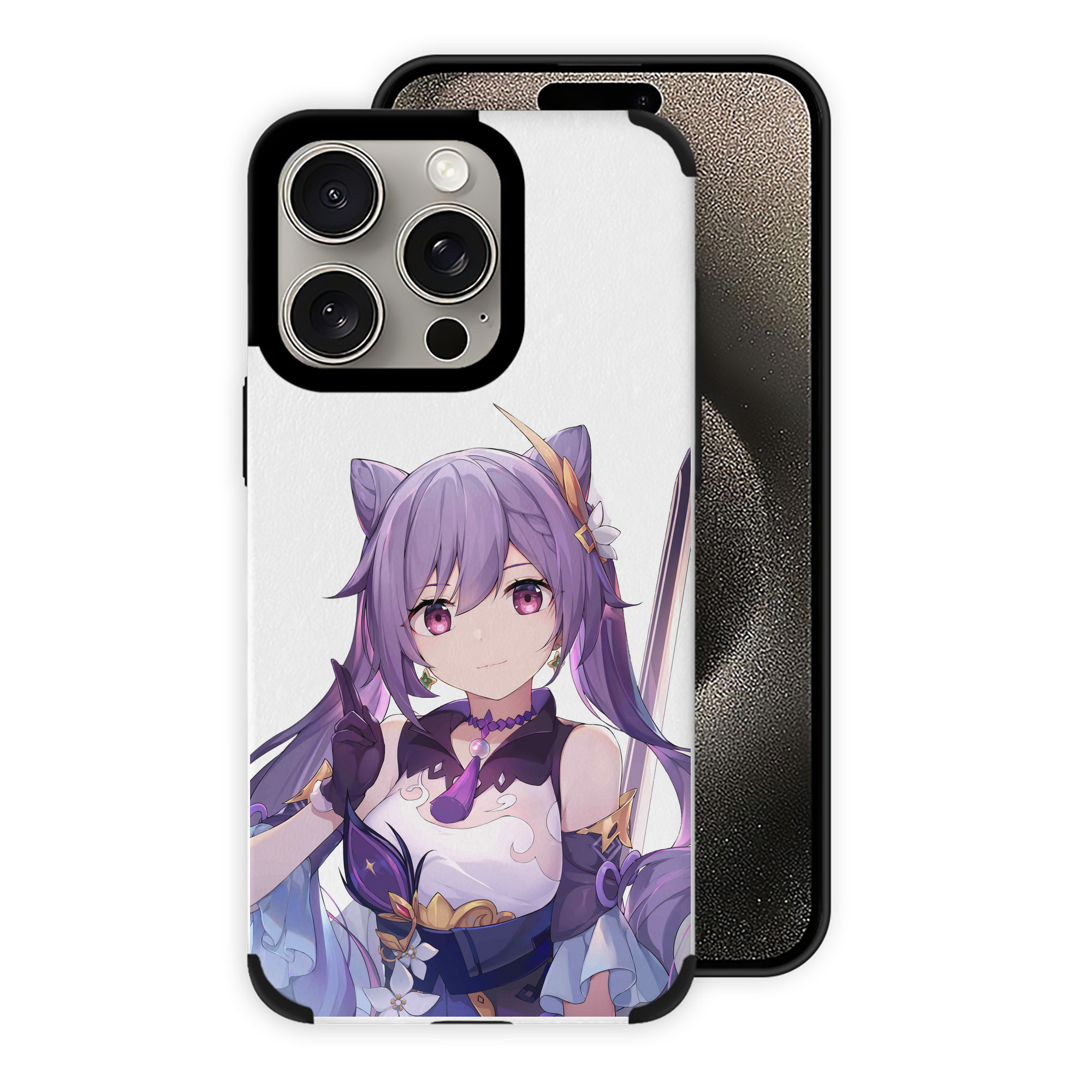 げんし神 刻晴 こくせい genshin Kokusei 【iPhone15ProMax対応】 PUレザー スマホケース 耐衝撃＆黄変防止