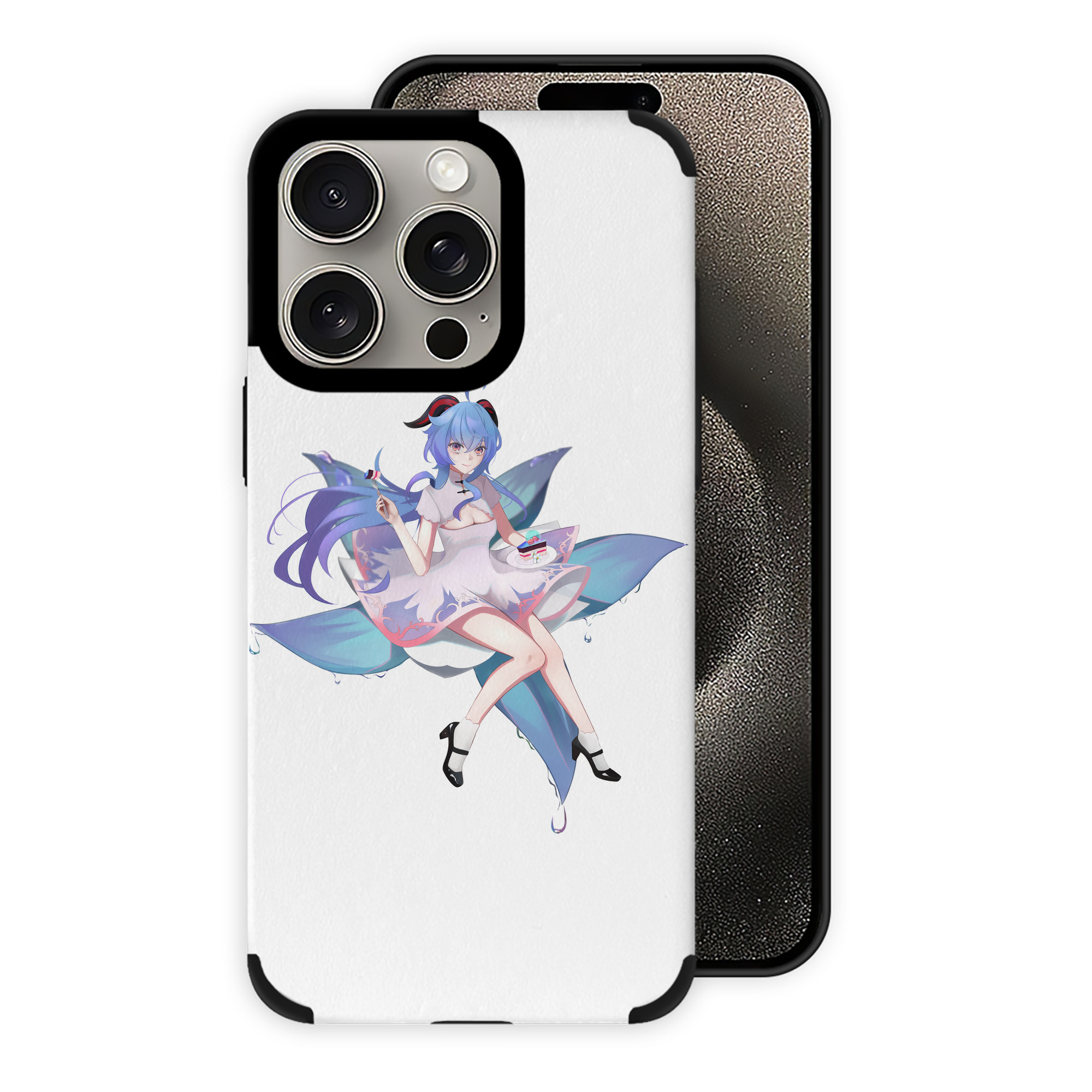 げんし神 甘雨 かんう genshin Ganyu 【iPhone15ProMax対応】 PUレザー スマホケース 耐衝撃＆黄変防止
