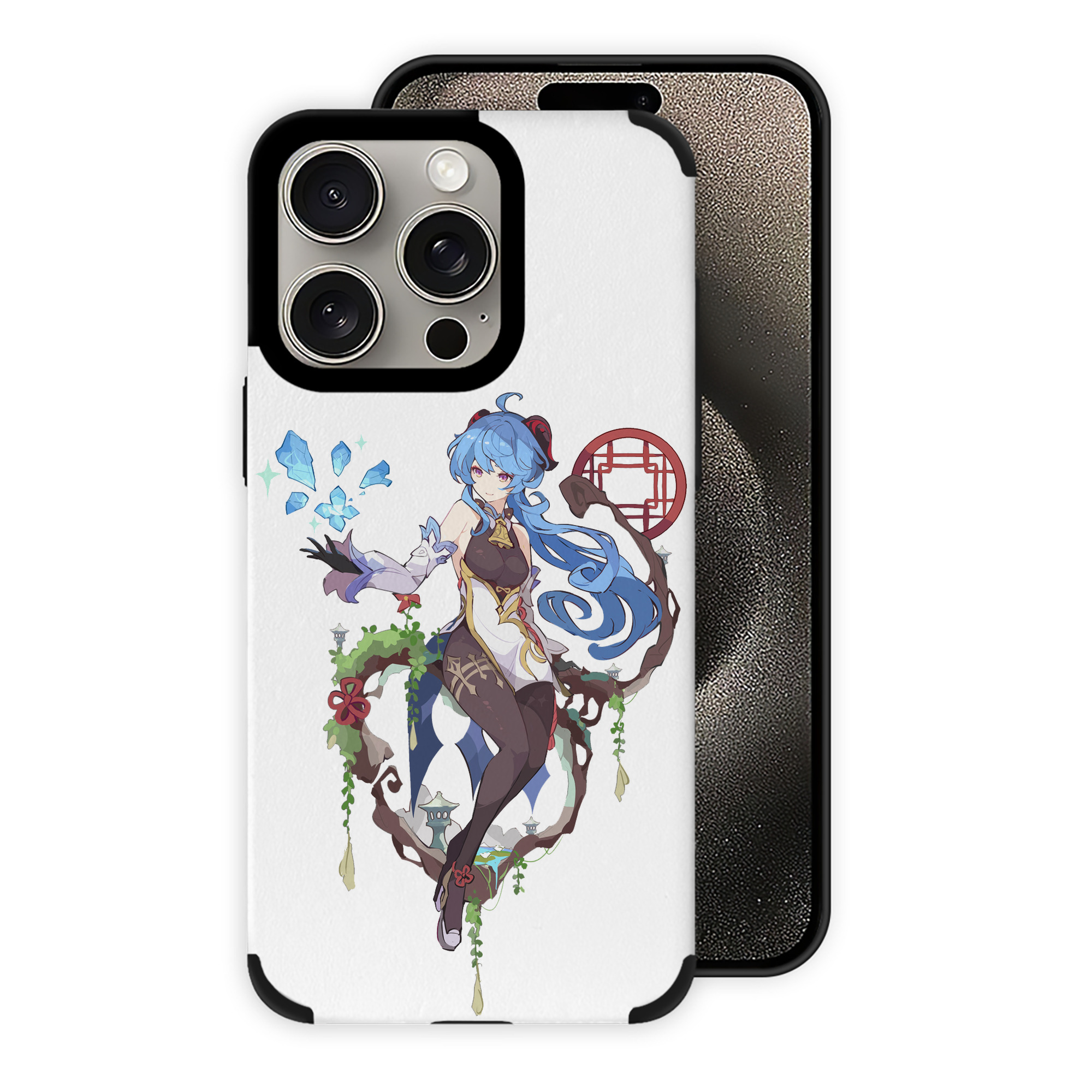 げんし神 甘雨 かんう genshin Ganyu 【iPhone15ProMax対応】 PUレザー スマホケース 耐衝撃＆黄変防止