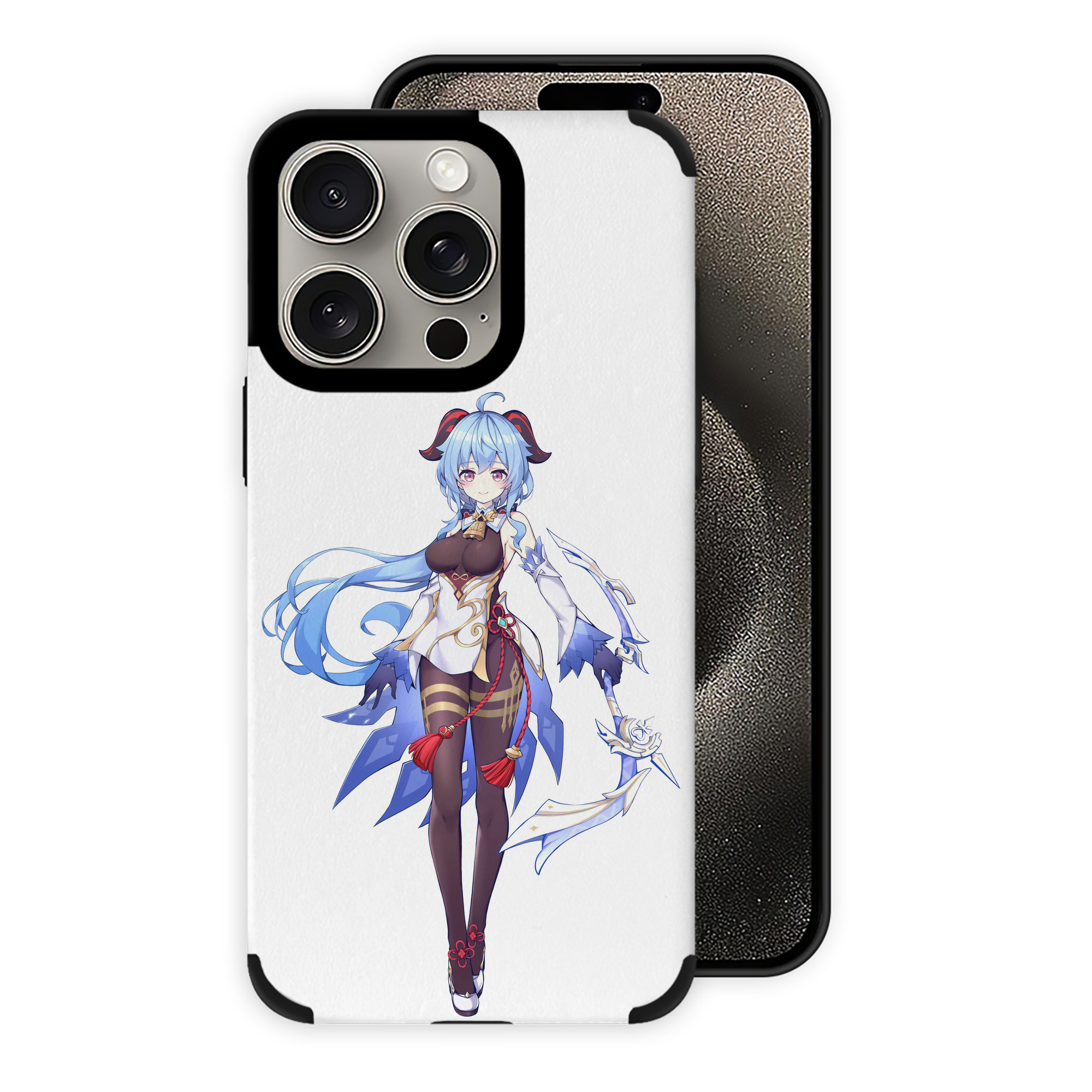 げんし神 甘雨 かんう genshin Ganyu 【iPhone15ProMax対応】 PUレザー スマホケース 耐衝撃＆黄変防止
