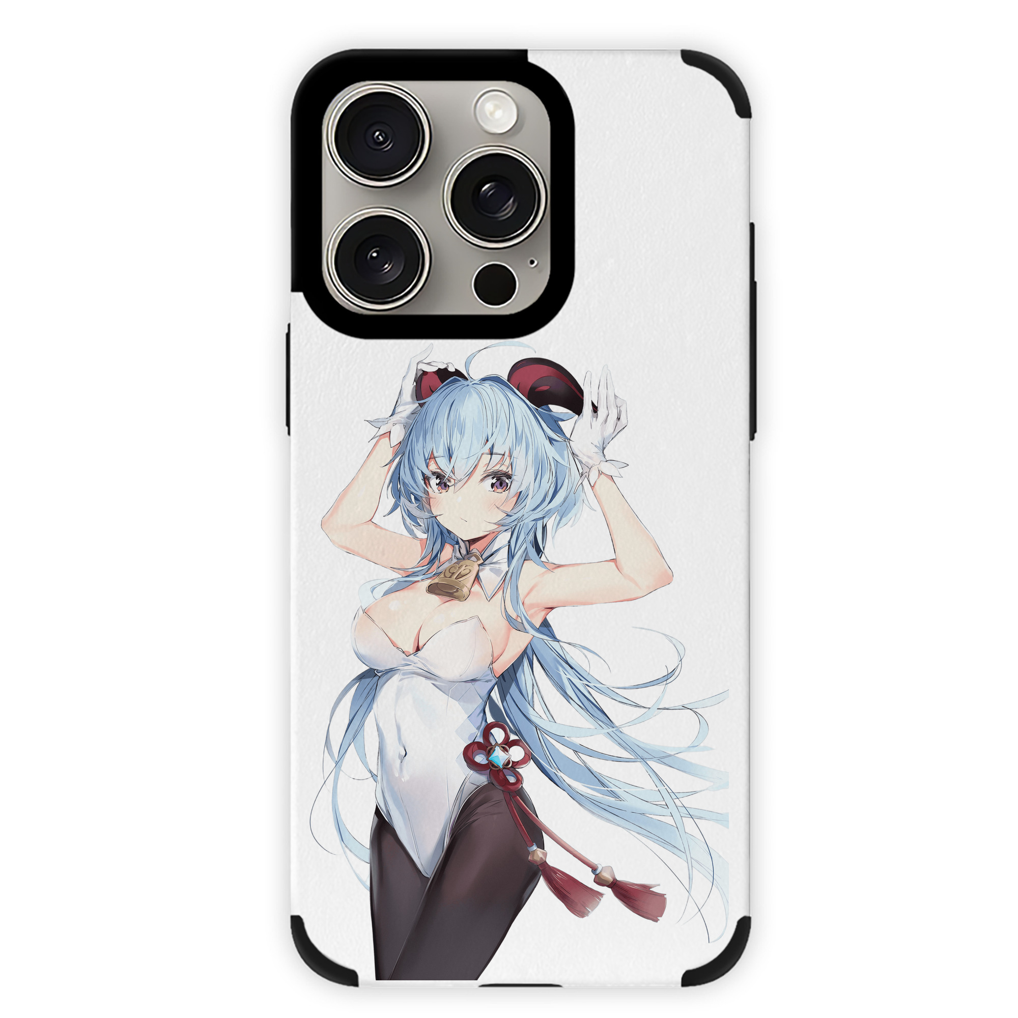 げんし神 甘雨 かんう genshin Ganyu 【iPhone15ProMax対応】 PUレザー スマホケース 耐衝撃＆黄変防止