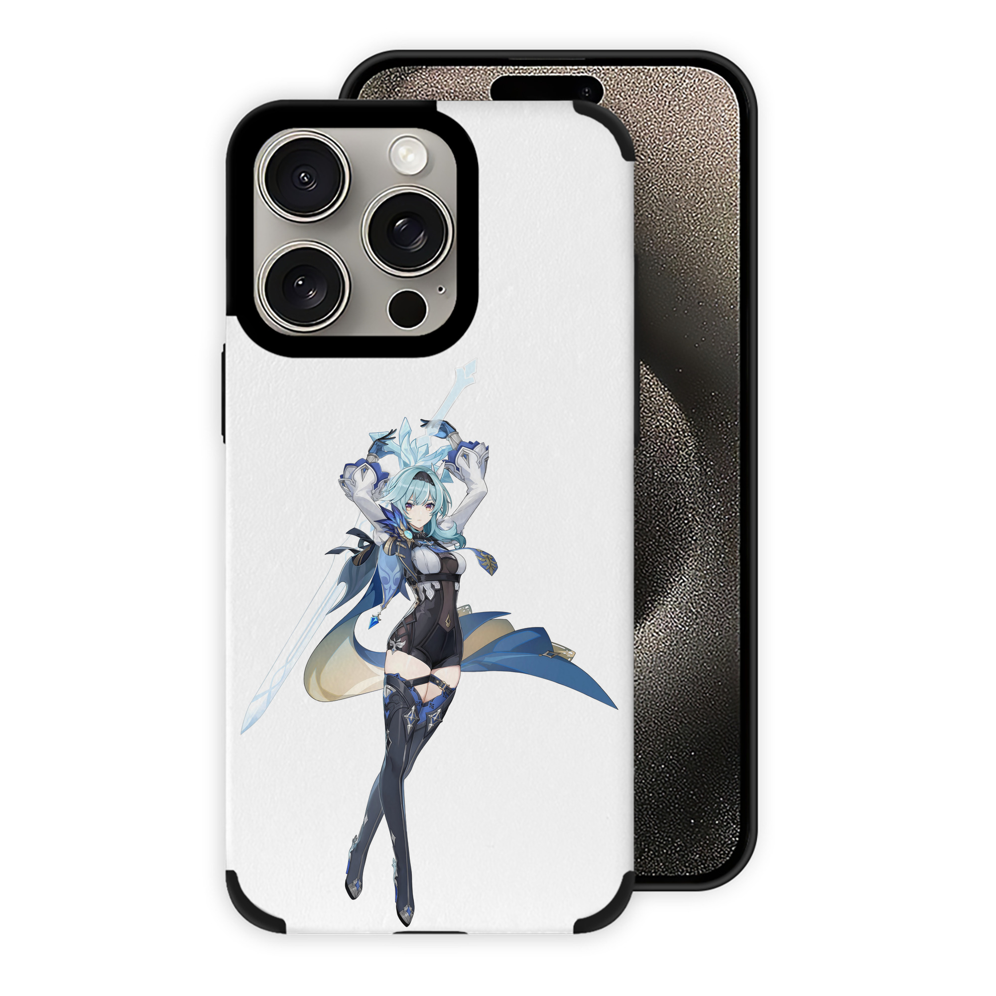 げんし神 优菈 ゆうら genshin Yūra 【iPhone15ProMax対応】 PUレザー スマホケース 耐衝撃＆黄変防止