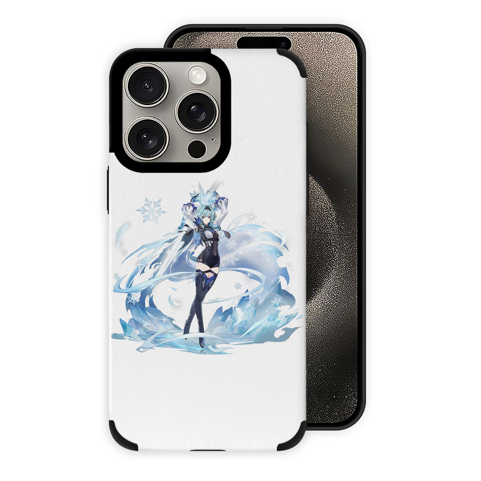 げんし神 优菈 ゆうら genshin Yūra 【iPhone15ProMax対応】 PUレザー スマホケース 耐衝撃＆黄変防止