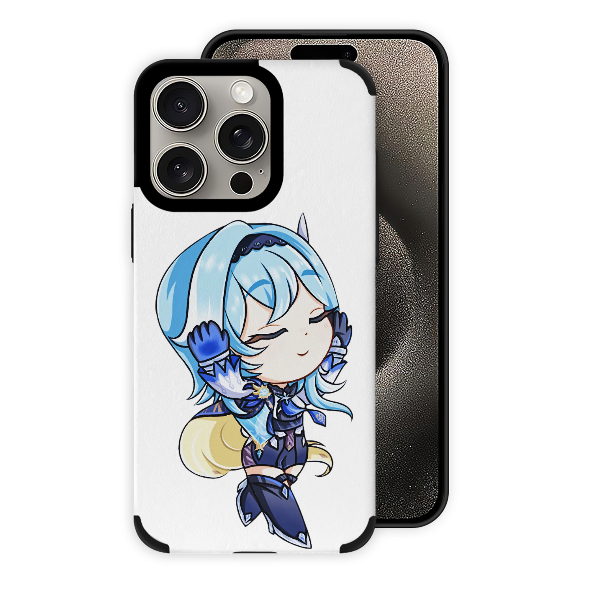 げんし神 优菈 ゆうら genshin Yūra 【iPhone15ProMax対応】 PUレザー スマホケース 耐衝撃＆黄変防止