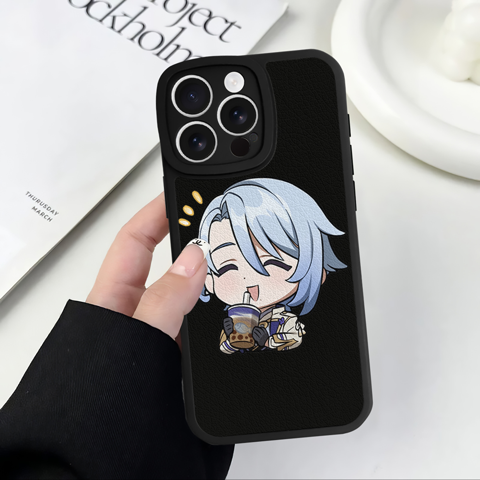 げんし神 神里綾人 かみさとあやと genshin Kamisato Ayato 【iPhone 16シリーズ対応】シリコンスマホケース（レザー調） 材質：シリコン