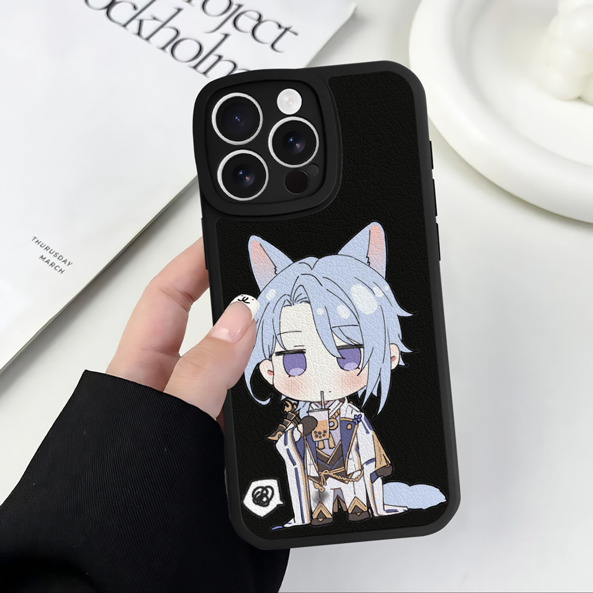 げんし神 神里綾人 かみさとあやと genshin Kamisato Ayato 【iPhone 16シリーズ対応】シリコンスマホケース（レザー調） 材質：シリコン