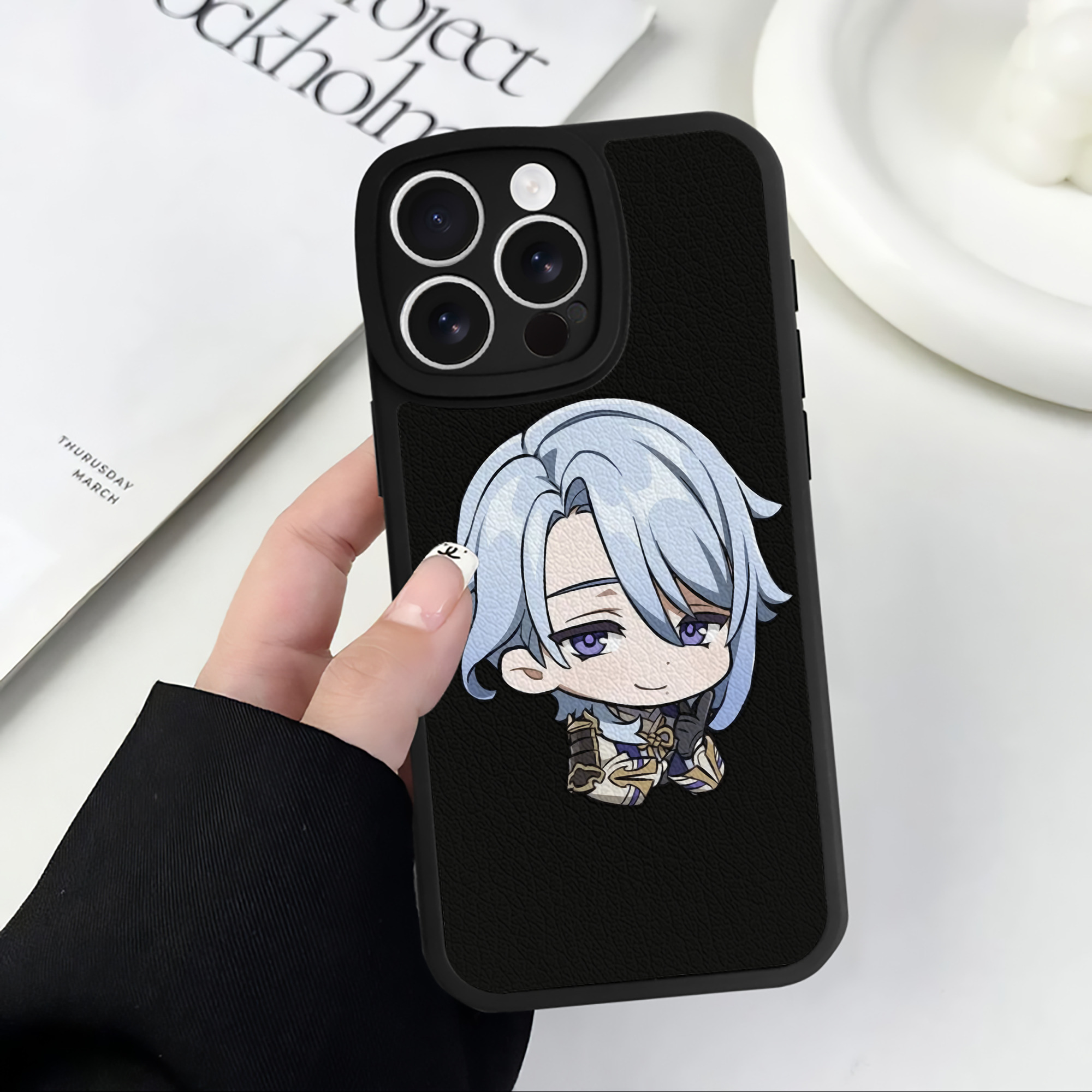 げんし神 神里綾人 かみさとあやと genshin Kamisato Ayato 【iPhone 16シリーズ対応】シリコンスマホケース（レザー調） 材質：シリコン