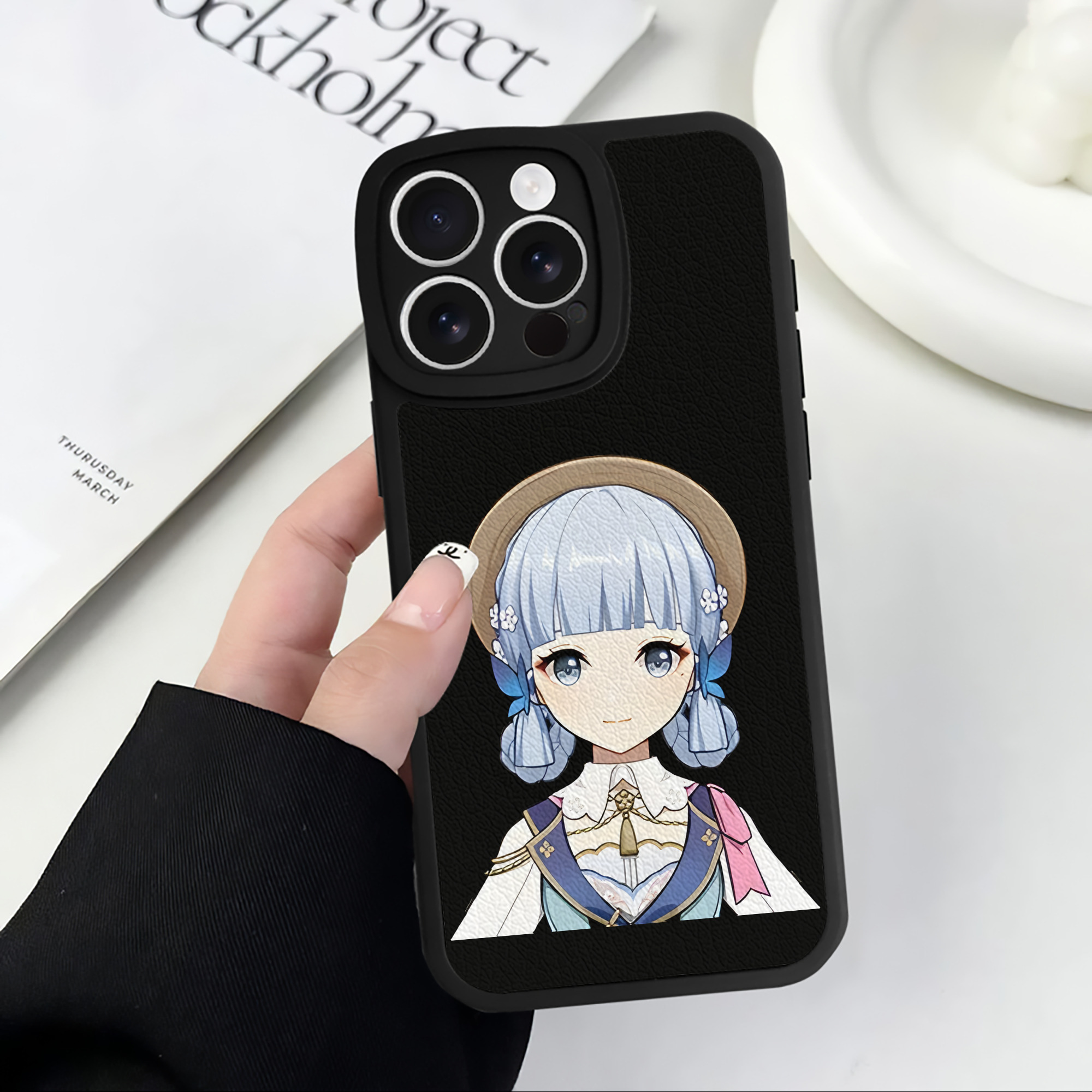 げんし神 神里綾華 神宮寺レン genshin Kamimiya Ren 【iPhone 16シリーズ対応】シリコンスマホケース（レザー調） 材質：シリコン