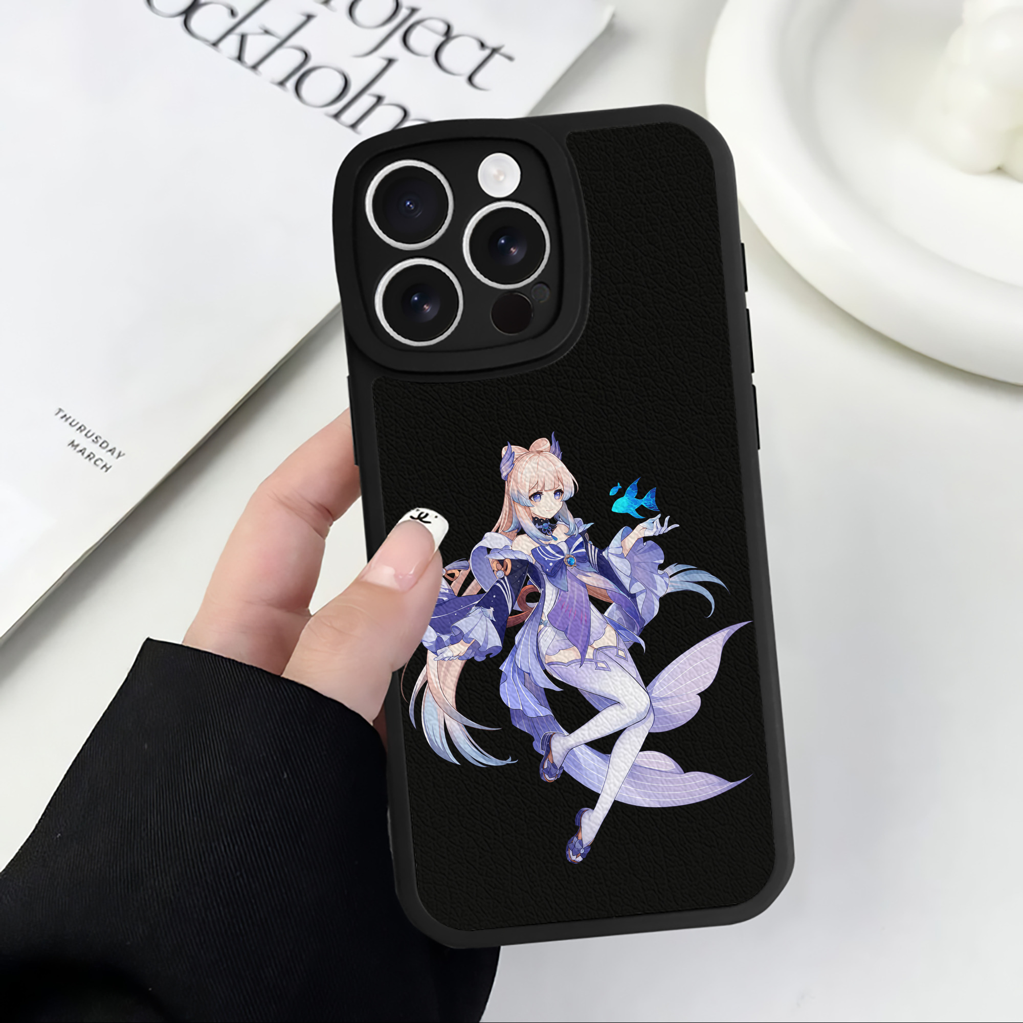 げんし神 珊瑚宮心海 サンゴノミヤ・ココミ genshin Sangonomiya Kokomi 【iPhone 16シリーズ対応】シリコンスマホケース（レザー調） 材質：シリコン