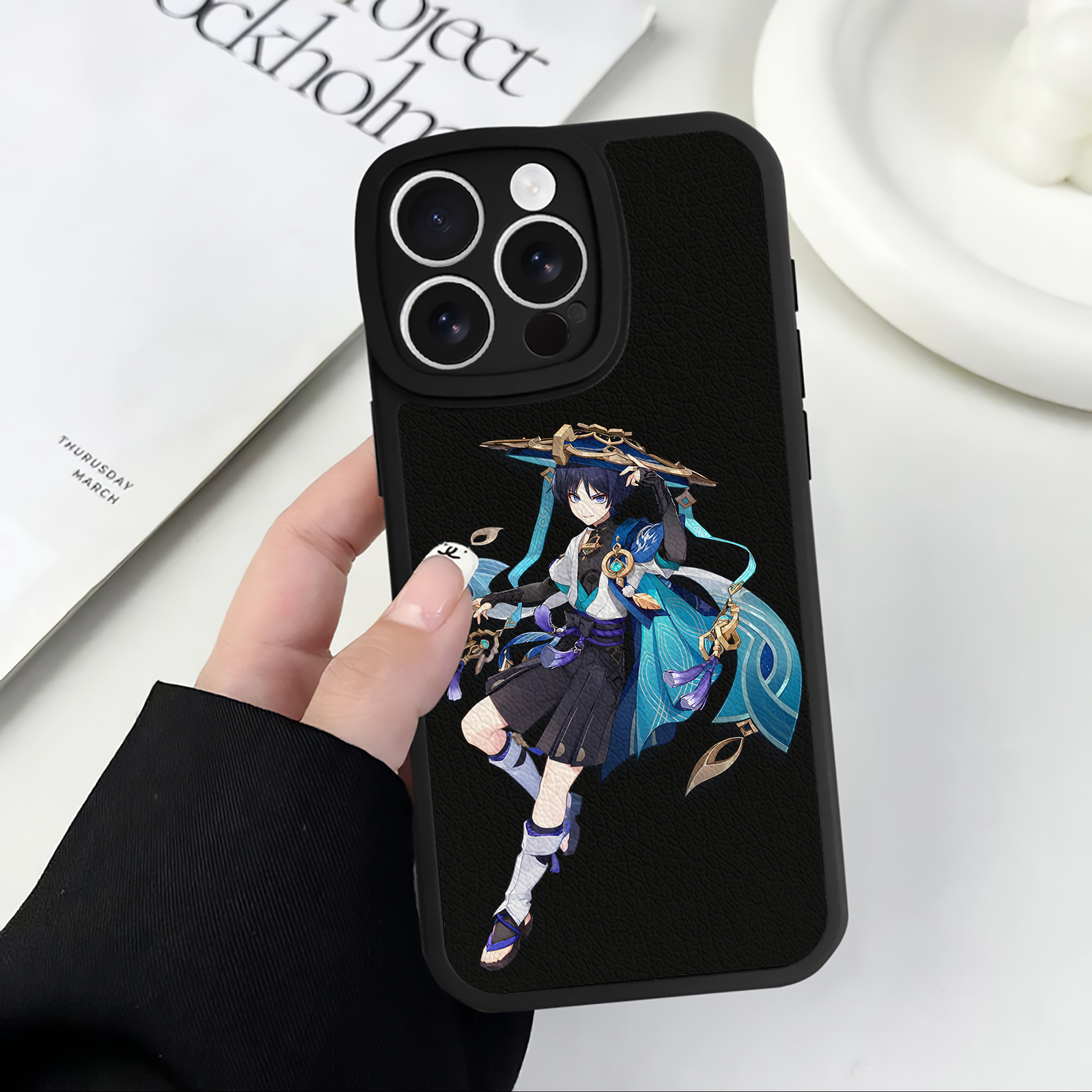 げんし神 さんペい genshin Sanpei 【iPhone 16シリーズ対応】シリコンスマホケース（レザー調） 材質：シリコン