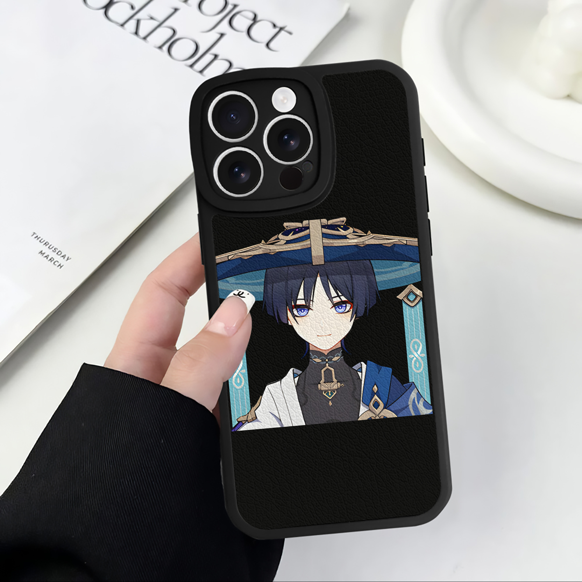 げんし神 さんペい genshin Sanpei 【iPhone 16シリーズ対応】シリコンスマホケース（レザー調） 材質：シリコン