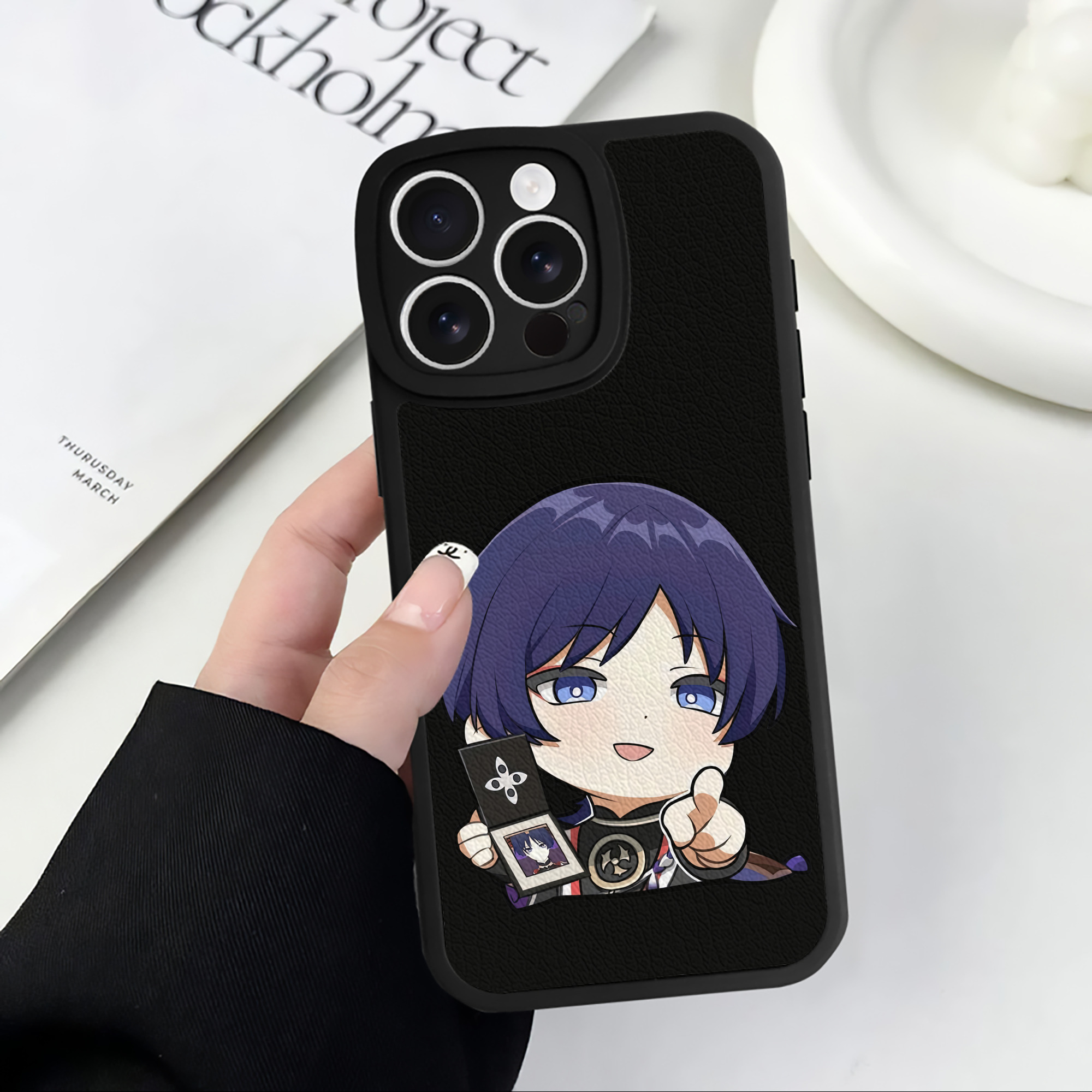 げんし神 さんペい genshin Sanpei 【iPhone 16シリーズ対応】シリコンスマホケース（レザー調） 材質：シリコン