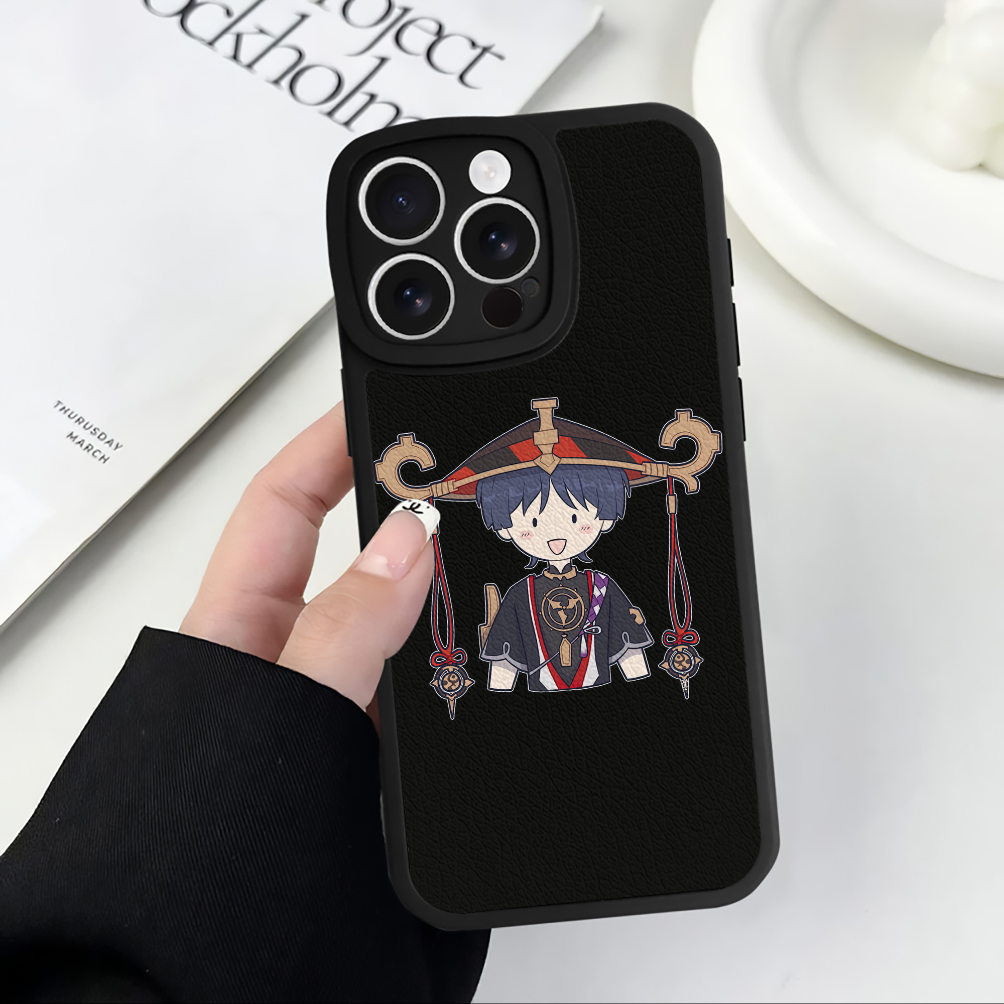 げんし神 さんペい genshin Sanpei 【iPhone 16シリーズ対応】シリコンスマホケース（レザー調） 材質：シリコン