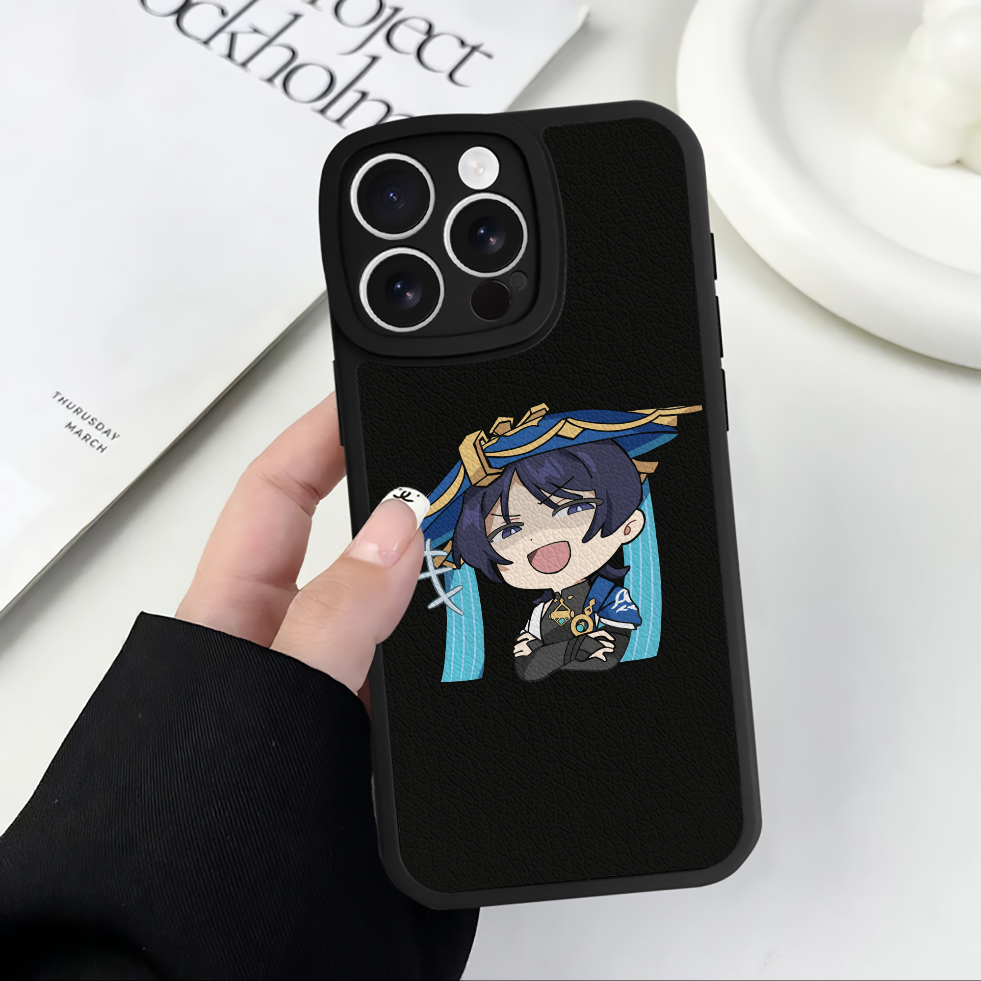 げんし神 さんペい genshin Sanpei 【iPhone 16シリーズ対応】シリコンスマホケース（レザー調） 材質：シリコン