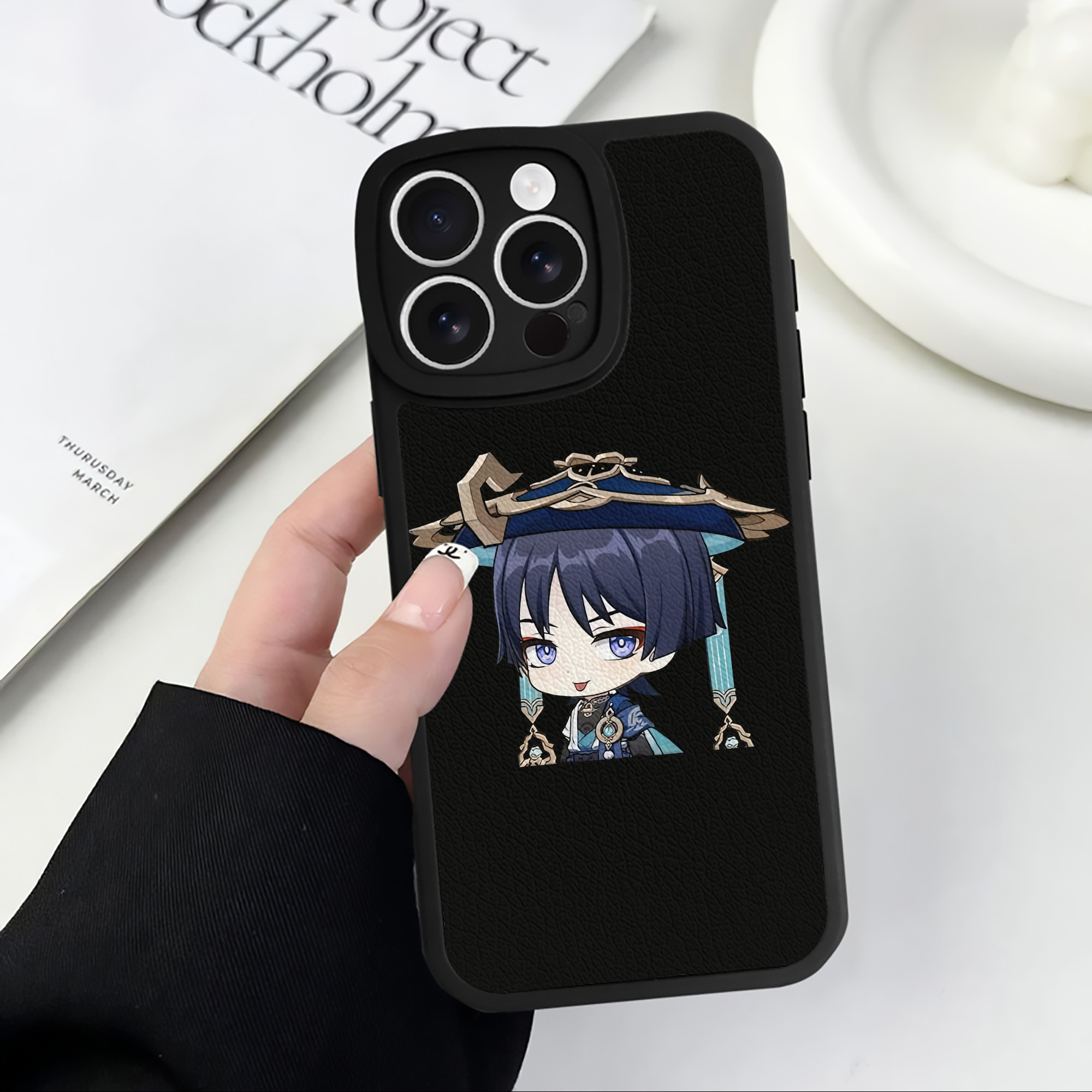 げんし神 さんペい genshin Sanpei 【iPhone 16シリーズ対応】シリコンスマホケース（レザー調） 材質：シリコン