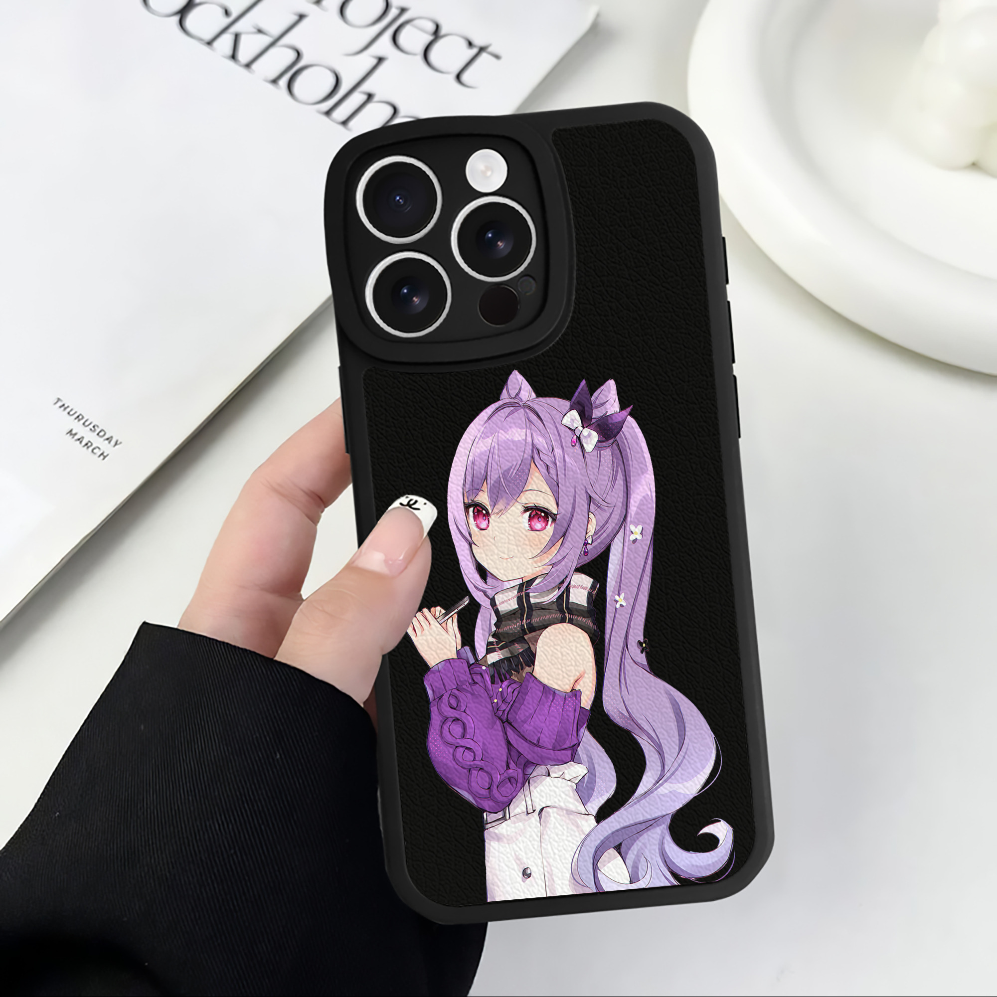 げんし神 刻晴 こくせい genshin Kokusei 【iPhone 16シリーズ対応】シリコンスマホケース（レザー調） 材質：シリコン