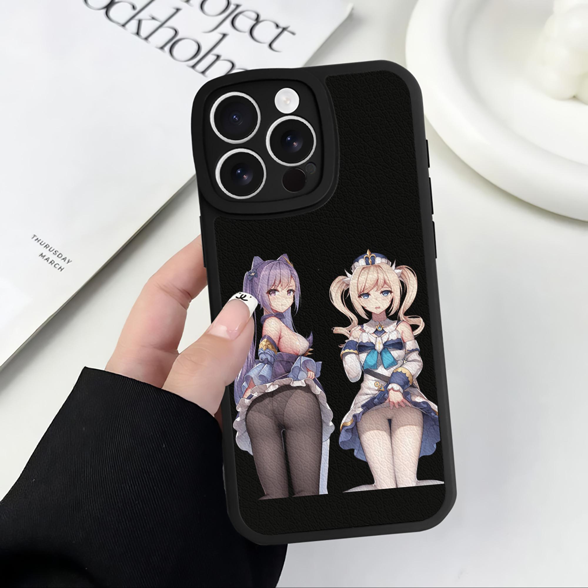 げんし神 刻晴 こくせい genshin Kokusei 【iPhone 16シリーズ対応】シリコンスマホケース（レザー調） 材質：シリコン