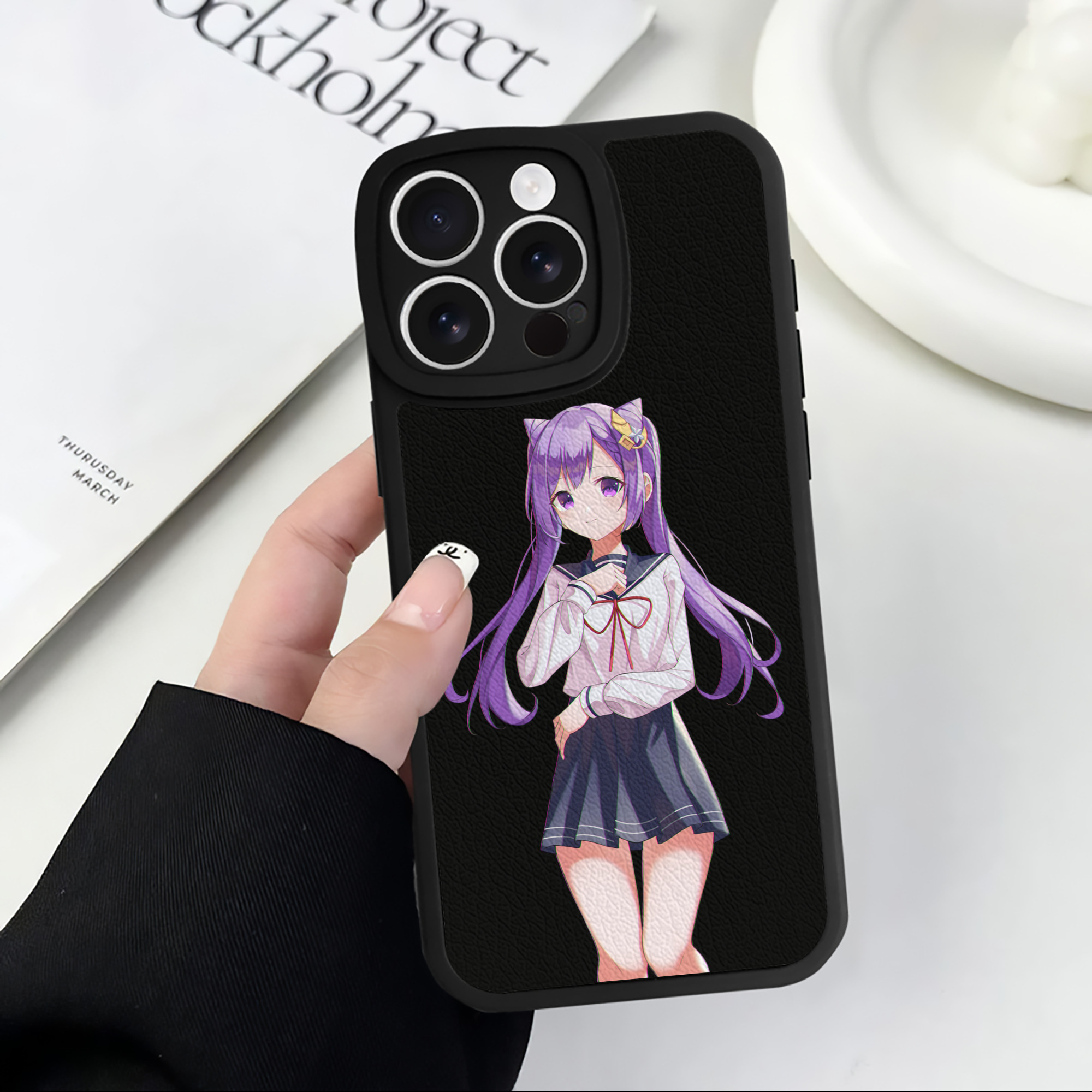 げんし神 刻晴 こくせい genshin Kokusei 【iPhone 16シリーズ対応】シリコンスマホケース（レザー調） 材質：シリコン