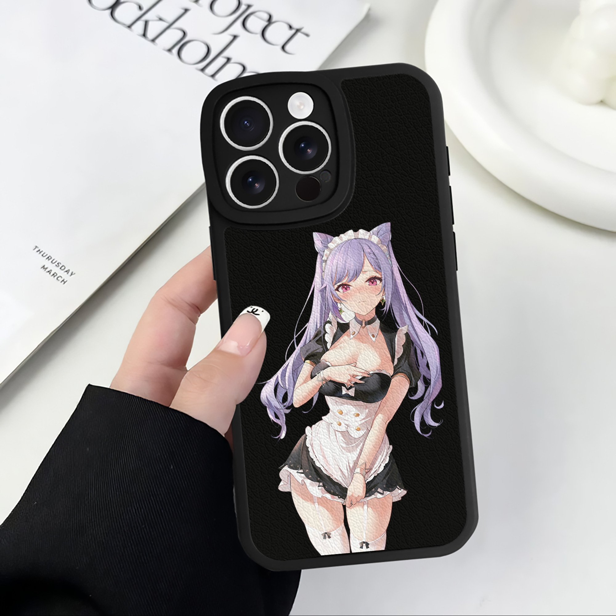 げんし神 刻晴 こくせい genshin Kokusei 【iPhone 16シリーズ対応】シリコンスマホケース（レザー調） 材質：シリコン