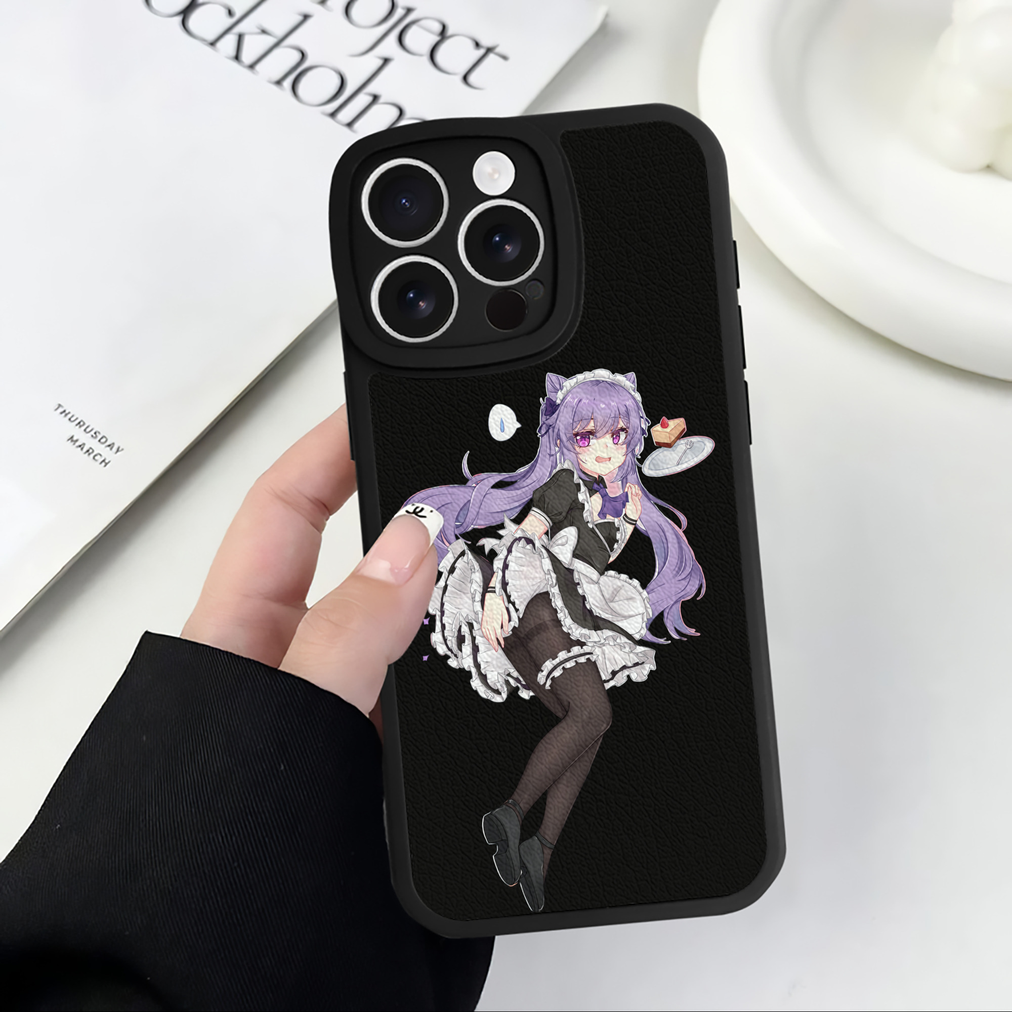 げんし神 刻晴 こくせい genshin Kokusei 【iPhone 16シリーズ対応】シリコンスマホケース（レザー調） 材質：シリコン