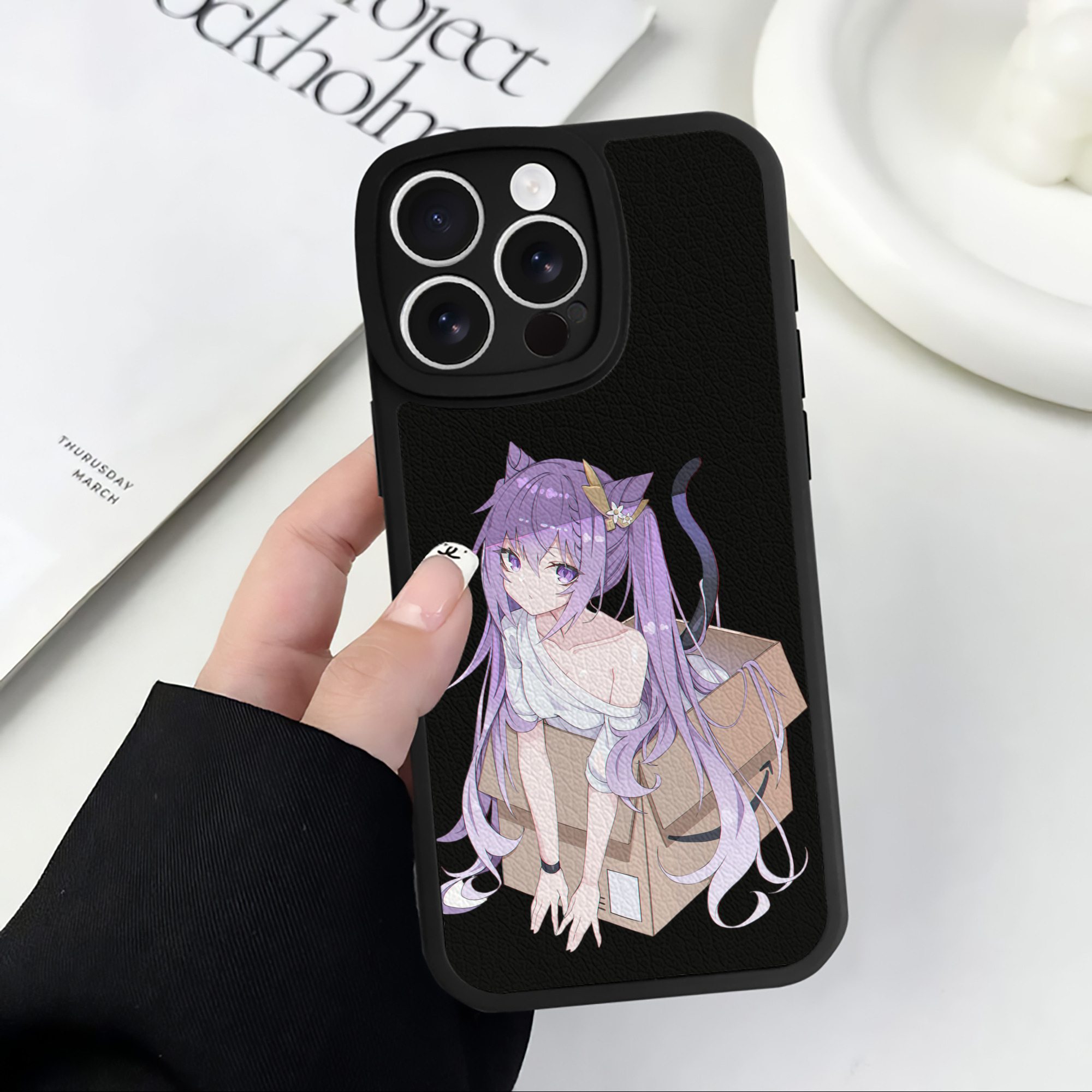 げんし神 刻晴 こくせい genshin Kokusei 【iPhone 16シリーズ対応】シリコンスマホケース（レザー調） 材質：シリコン