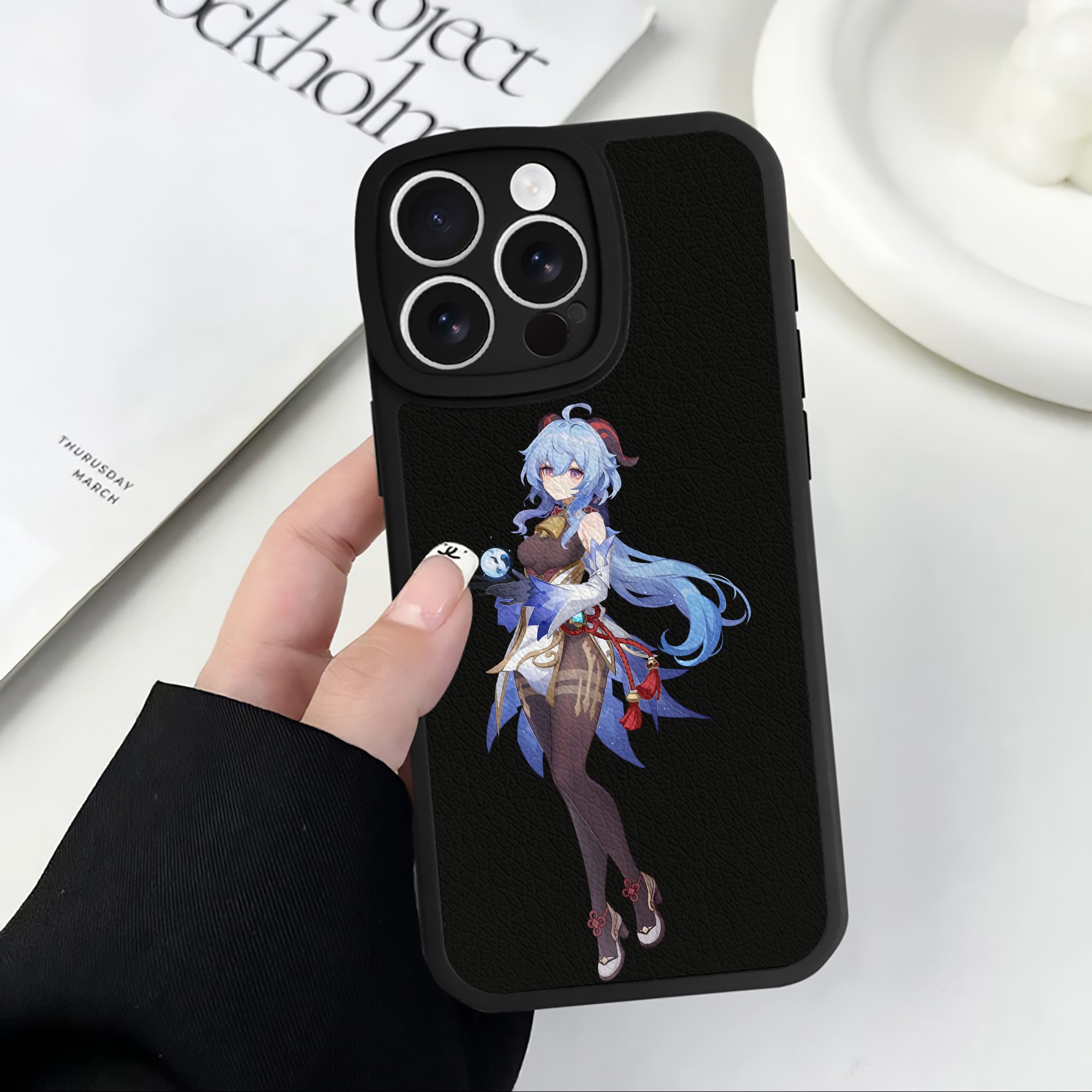 げんし神 甘雨 かんう genshin Ganyu 【iPhone 16シリーズ対応】シリコンスマホケース（レザー調） 材質：シリコン