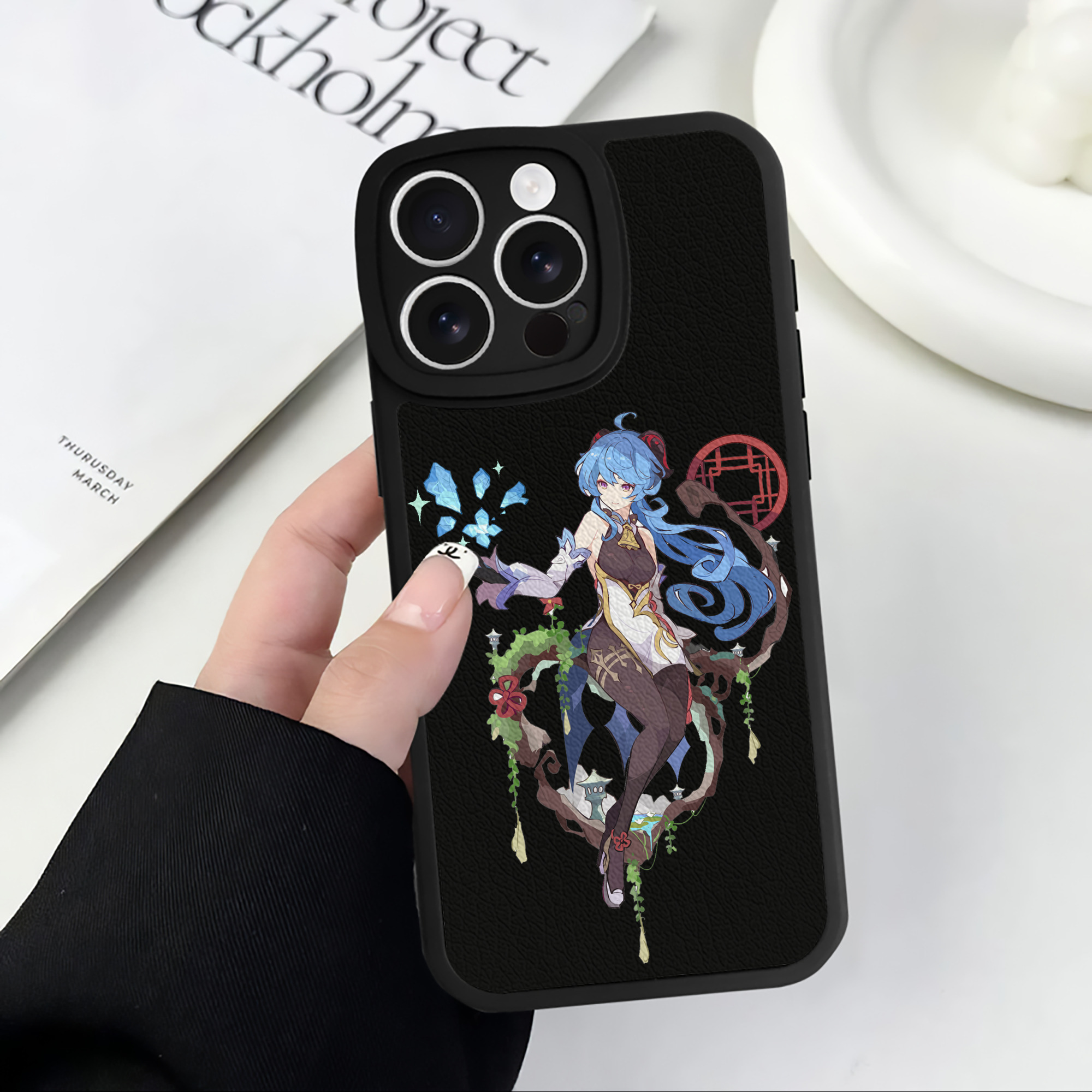 げんし神 甘雨 かんう genshin Ganyu 【iPhone 16シリーズ対応】シリコンスマホケース（レザー調） 材質：シリコン