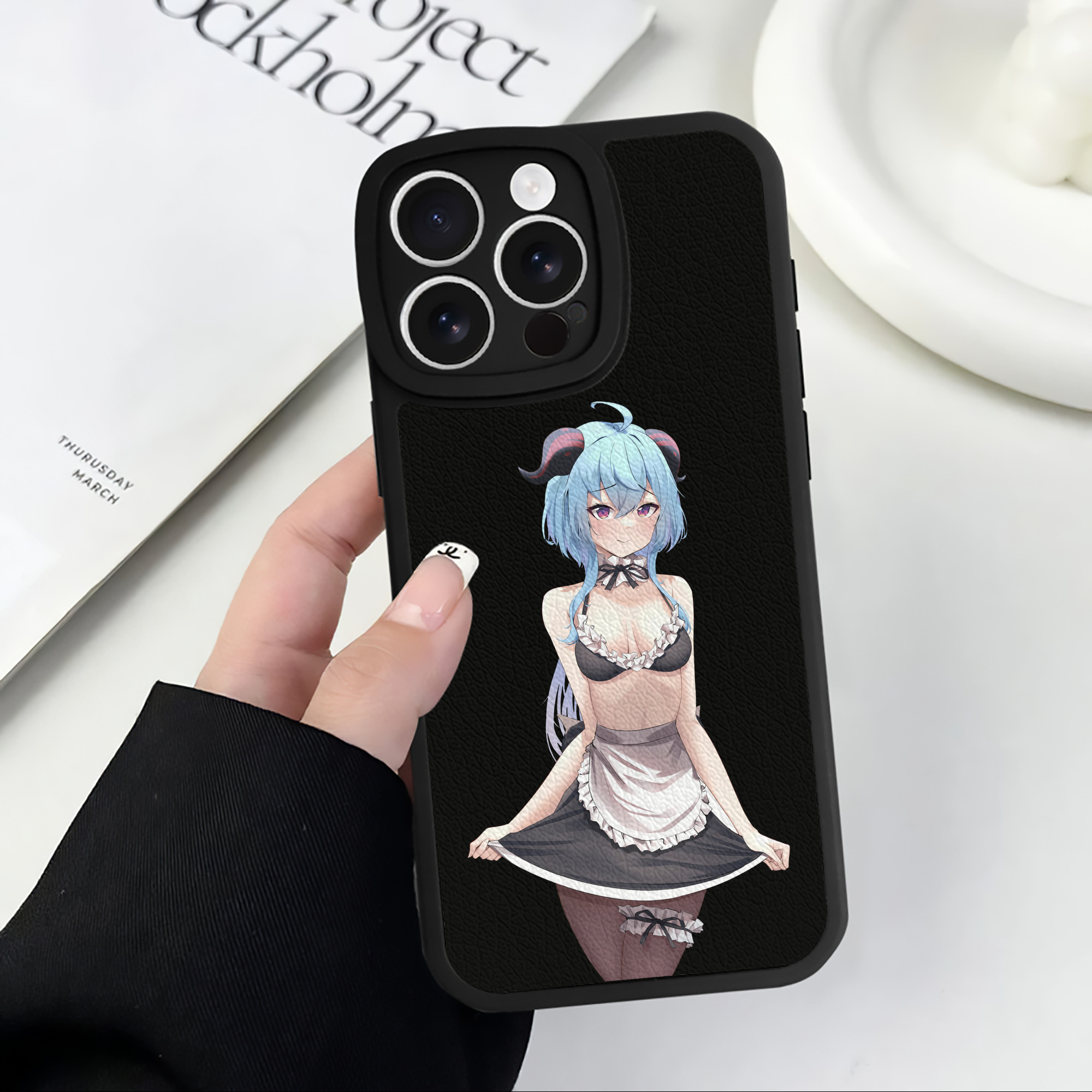 げんし神 甘雨 かんう genshin Ganyu 【iPhone 16シリーズ対応】シリコンスマホケース（レザー調） 材質：シリコン