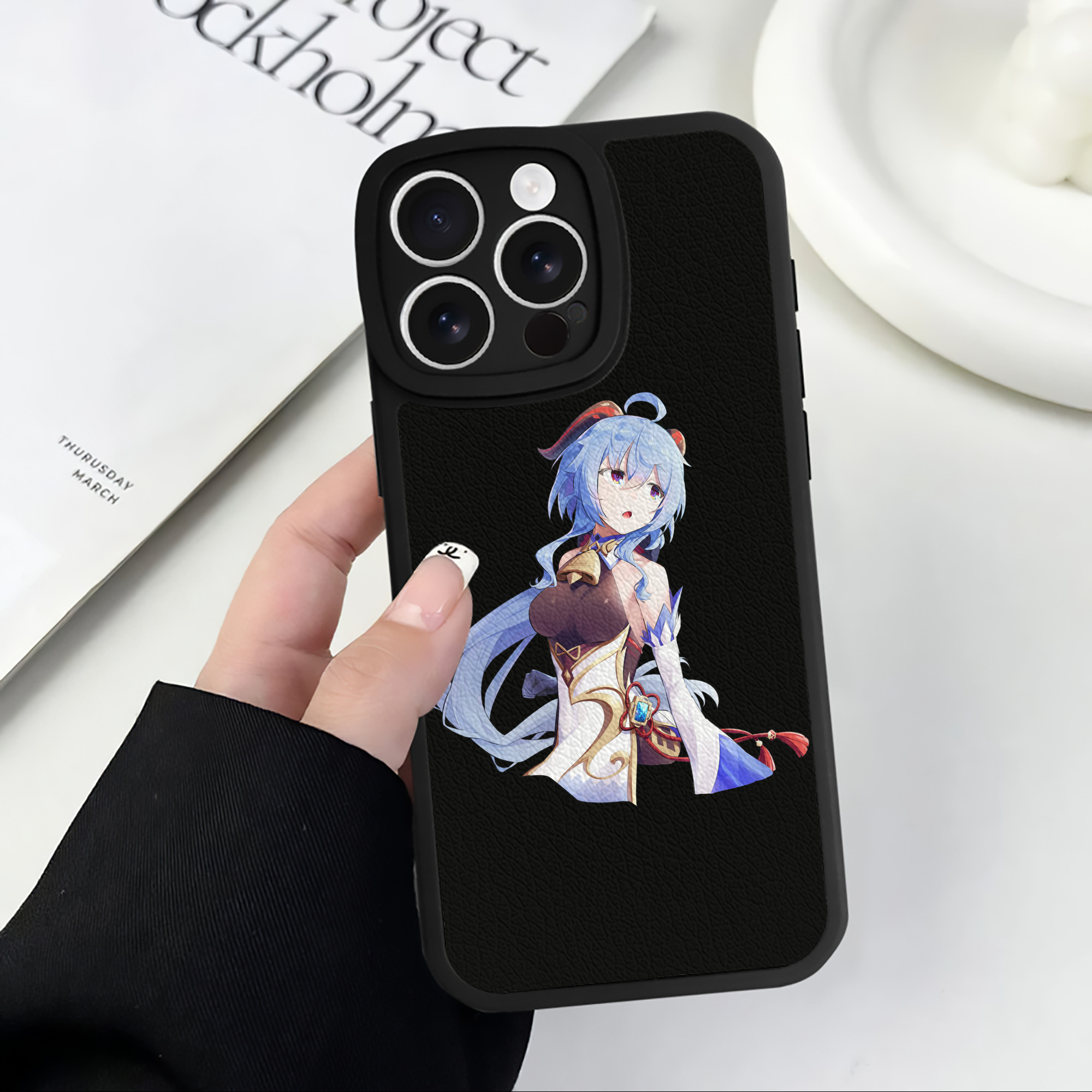 げんし神 甘雨 かんう genshin Ganyu 【iPhone 16シリーズ対応】シリコンスマホケース（レザー調） 材質：シリコン