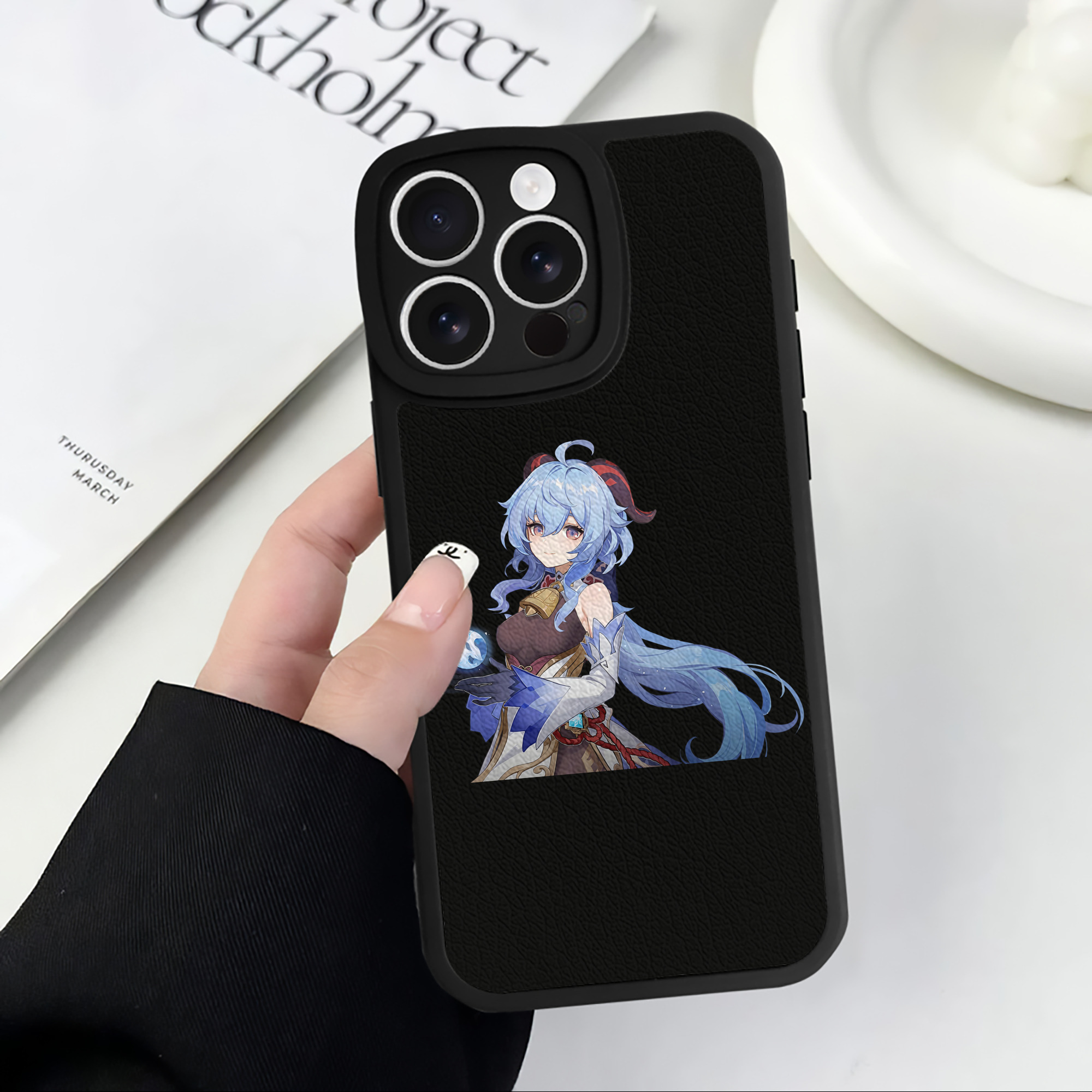 げんし神 甘雨 かんう genshin Ganyu 【iPhone 16シリーズ対応】シリコンスマホケース（レザー調） 材質：シリコン