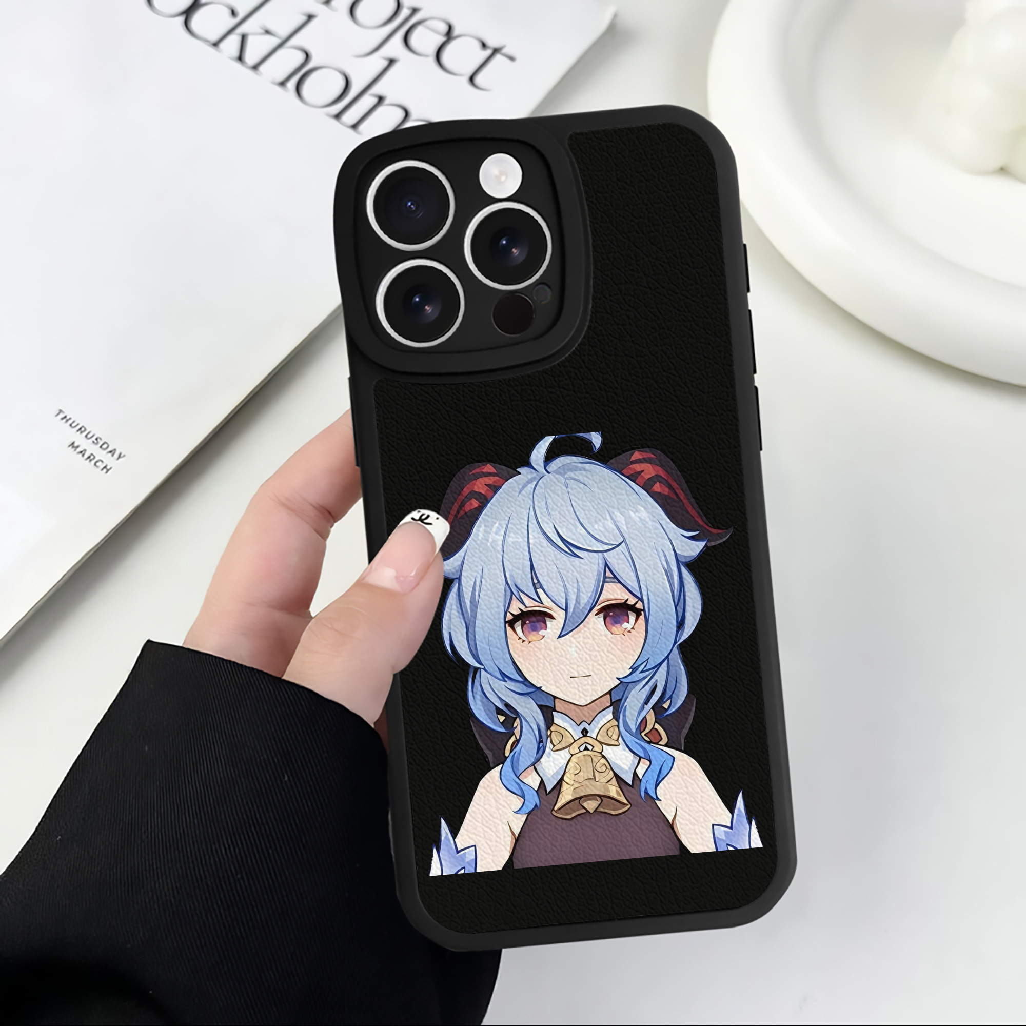 げんし神 甘雨 かんう genshin Ganyu 【iPhone 16シリーズ対応】シリコンスマホケース（レザー調） 材質：シリコン