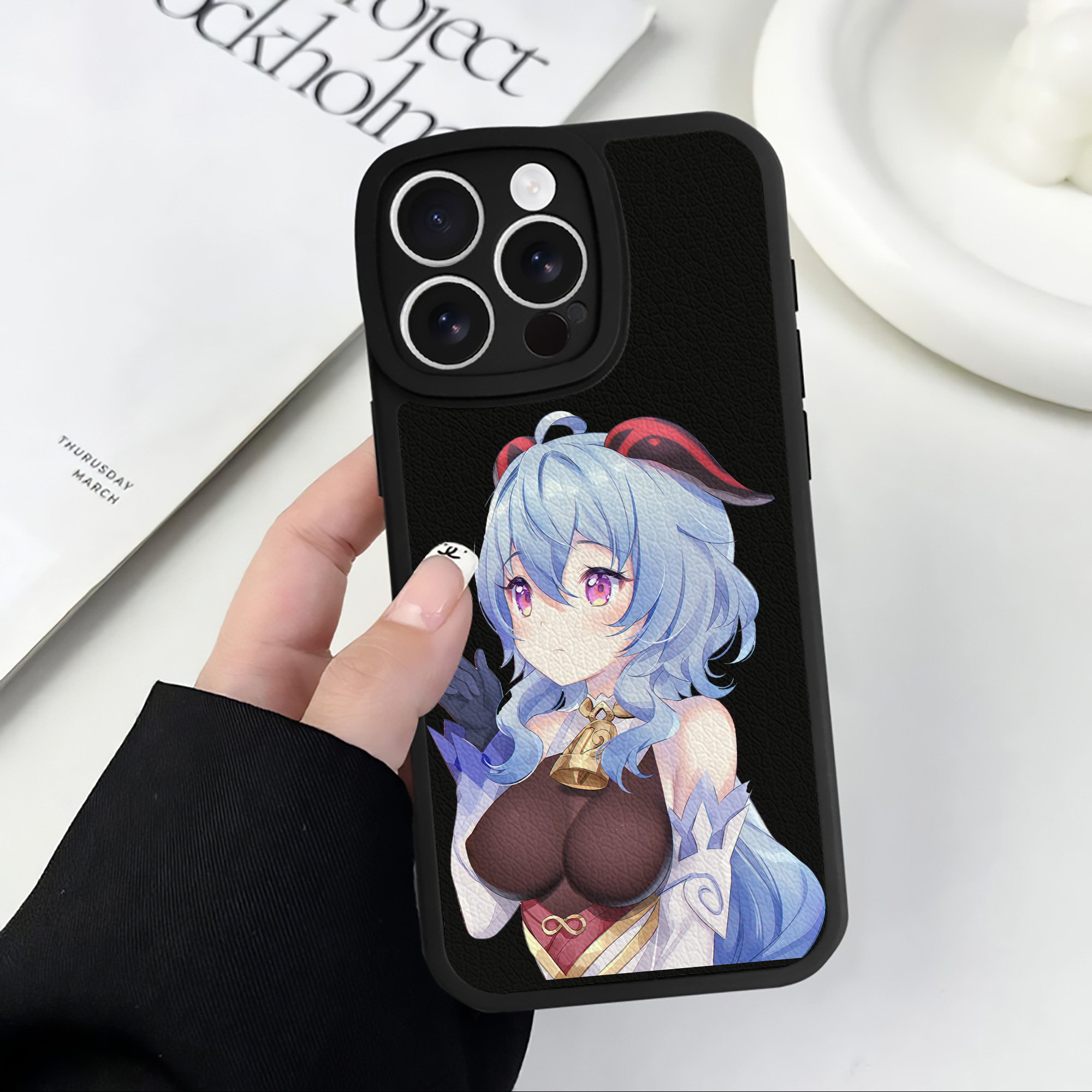 げんし神 甘雨 かんう genshin Ganyu 【iPhone 16シリーズ対応】シリコンスマホケース（レザー調） 材質：シリコン