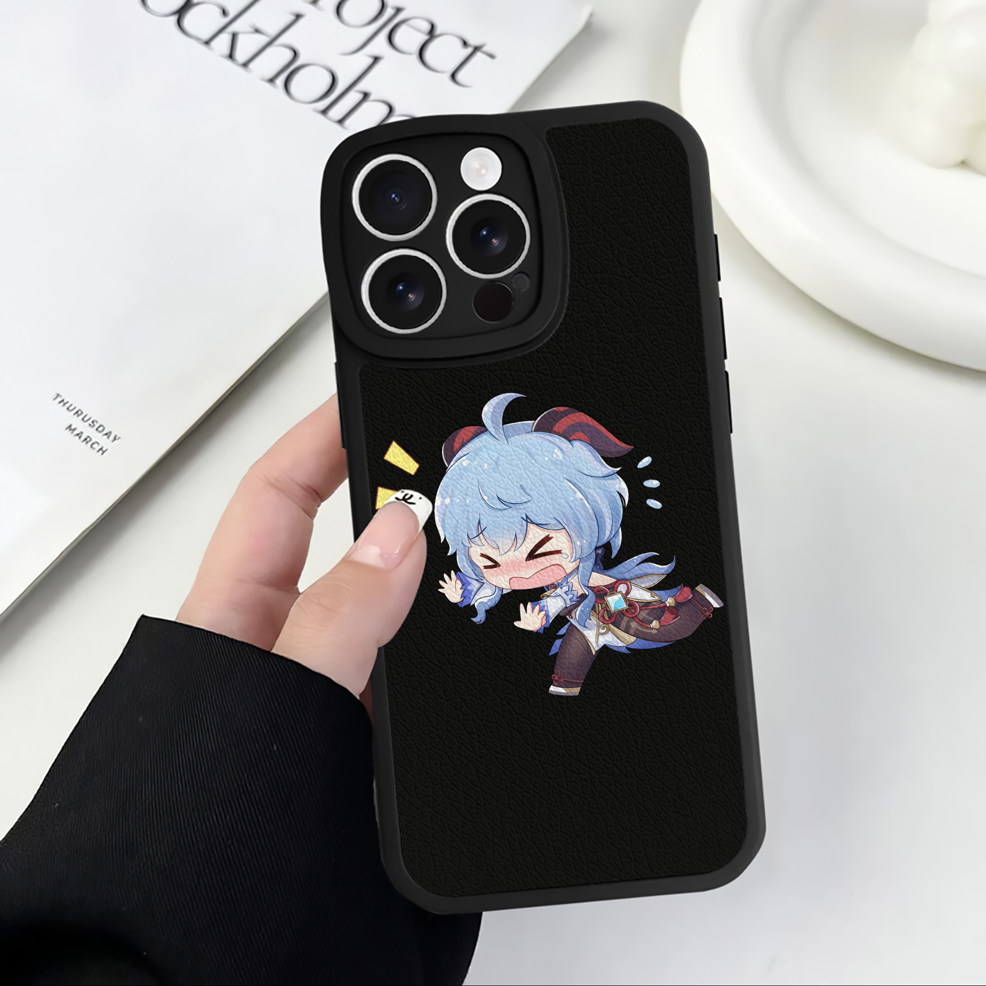 げんし神 甘雨 かんう genshin Ganyu 【iPhone 16シリーズ対応】シリコンスマホケース（レザー調） 材質：シリコン