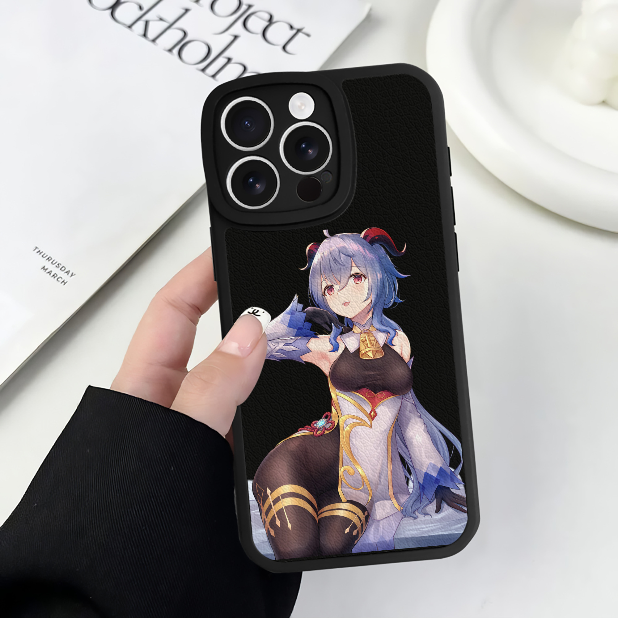 げんし神 甘雨 かんう genshin Ganyu 【iPhone 16シリーズ対応】シリコンスマホケース（レザー調） 材質：シリコン